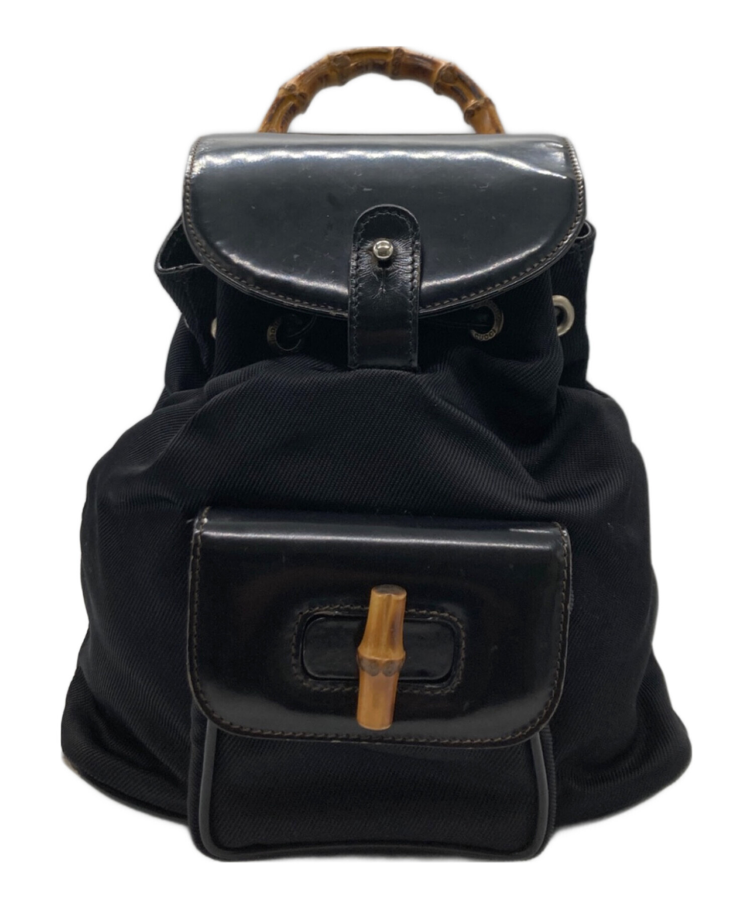 中古・古着通販】GUCCI (グッチ) バンブー ミニ リュック ブラック 