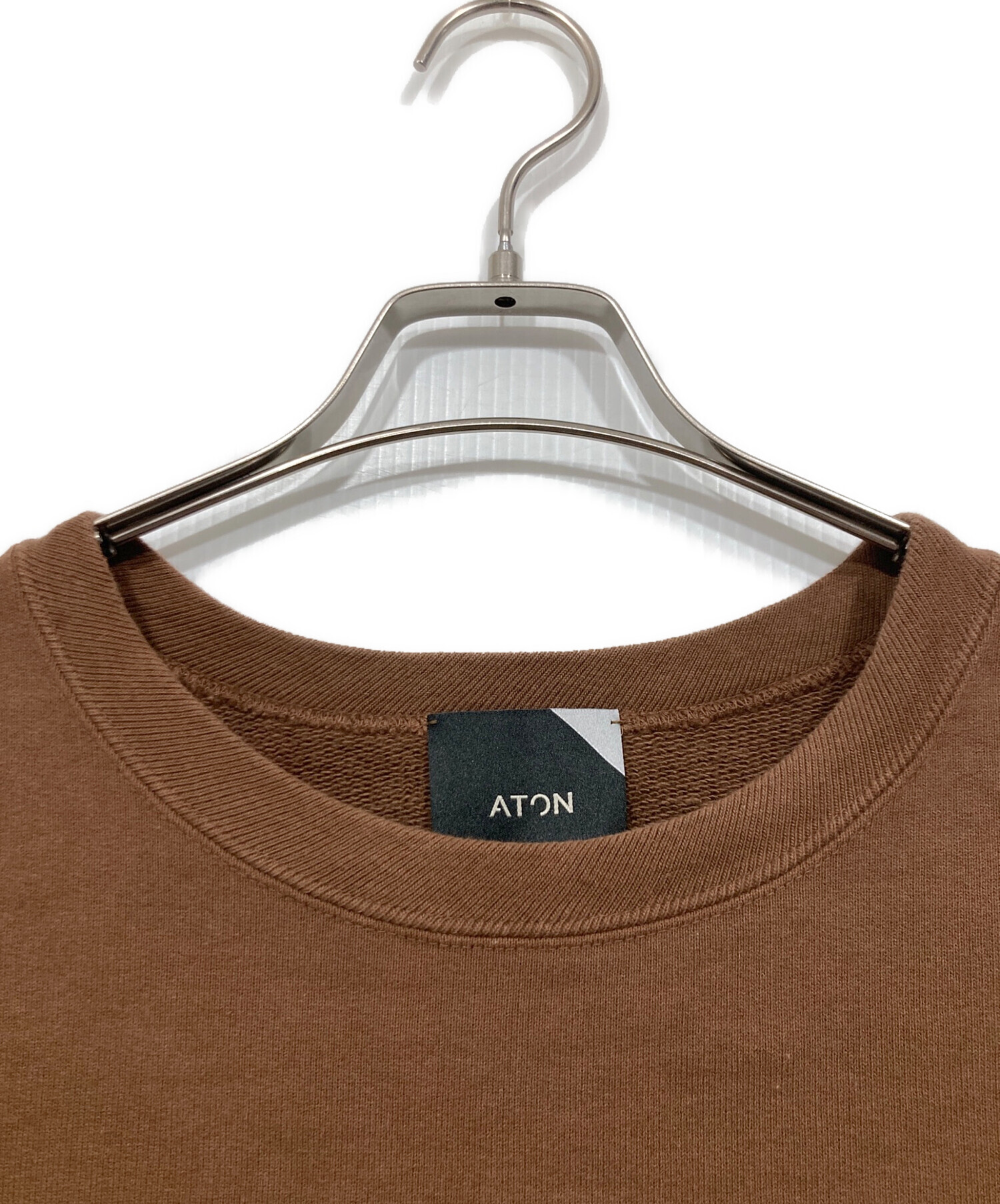 Aton クルーネックスウェット　ブラウン　サイズ6 中古・古着通販】ATON (エイトン) クルーネックスウェット ブラウン