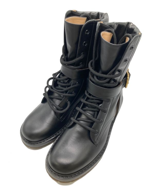 中古・古着通販】Chloe (クロエ) レザーショートブーツ 中古・古着通販】Chloe (クロエ) レザーショートブーツ