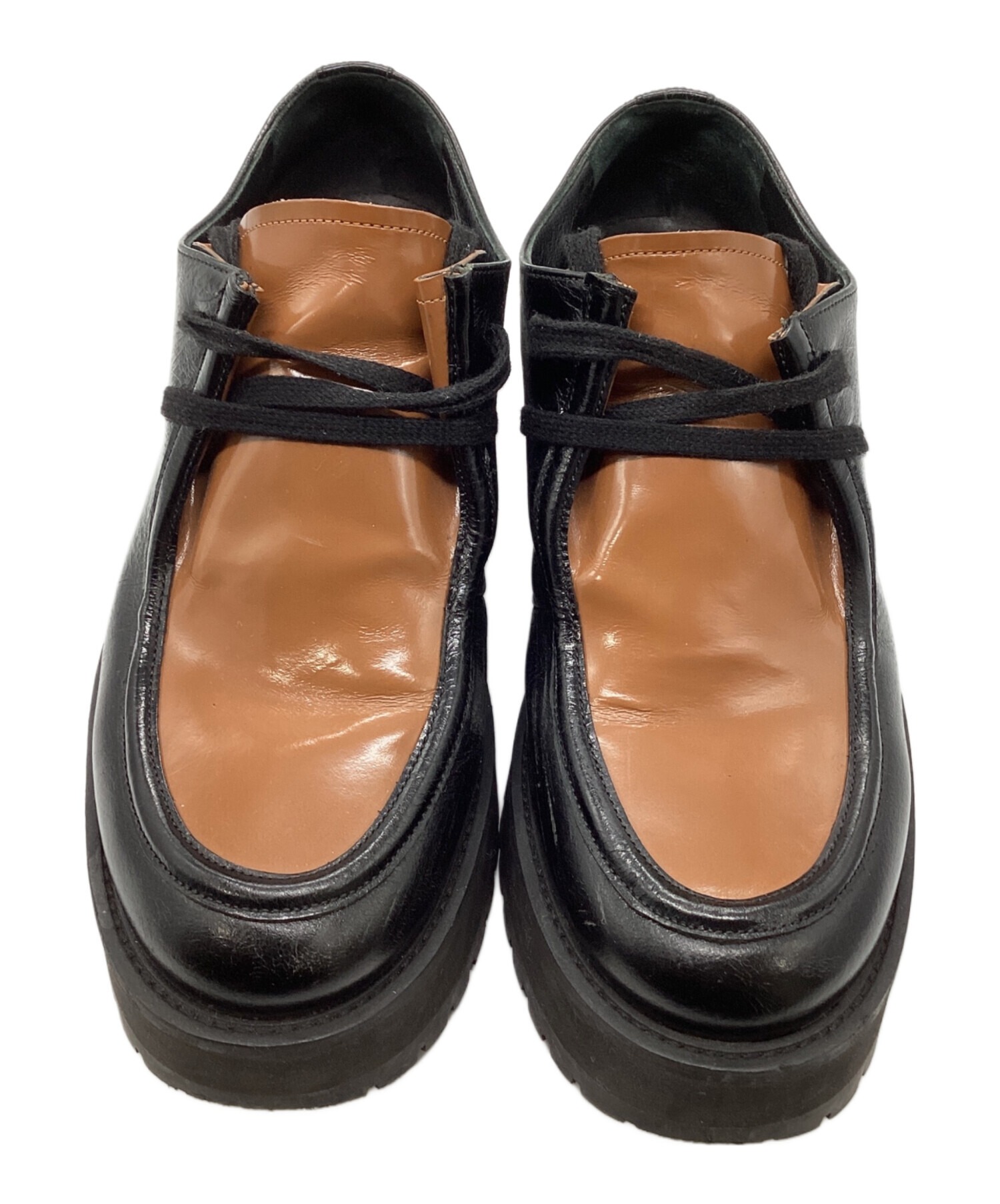 中古・古着通販】MARNI (マルニ) レースアップ厚底シューズ ブラック 