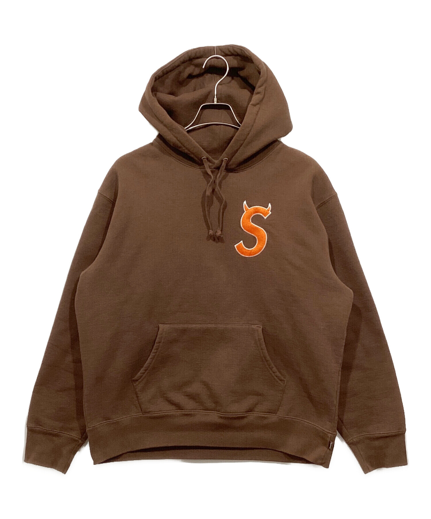 supreme シュプリーム　パーカー　スウェット　ブラウン　ロゴ　古着 中古・古着通販】SUPREME (シュプリーム) プルオーバーパーカー / S