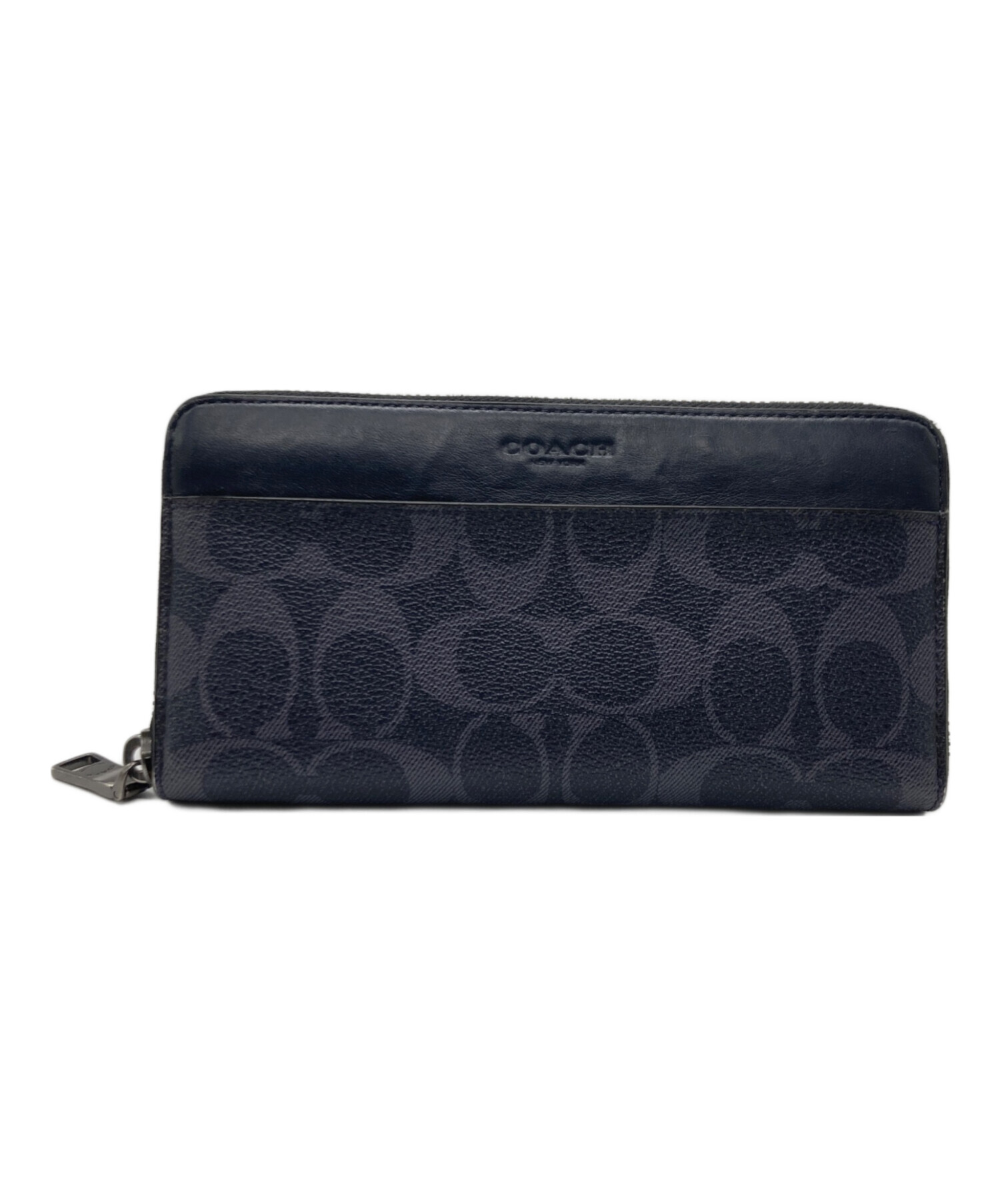 中古・古着通販】COACH (コーチ) ラウンドジップ長財布 シグネチャー 