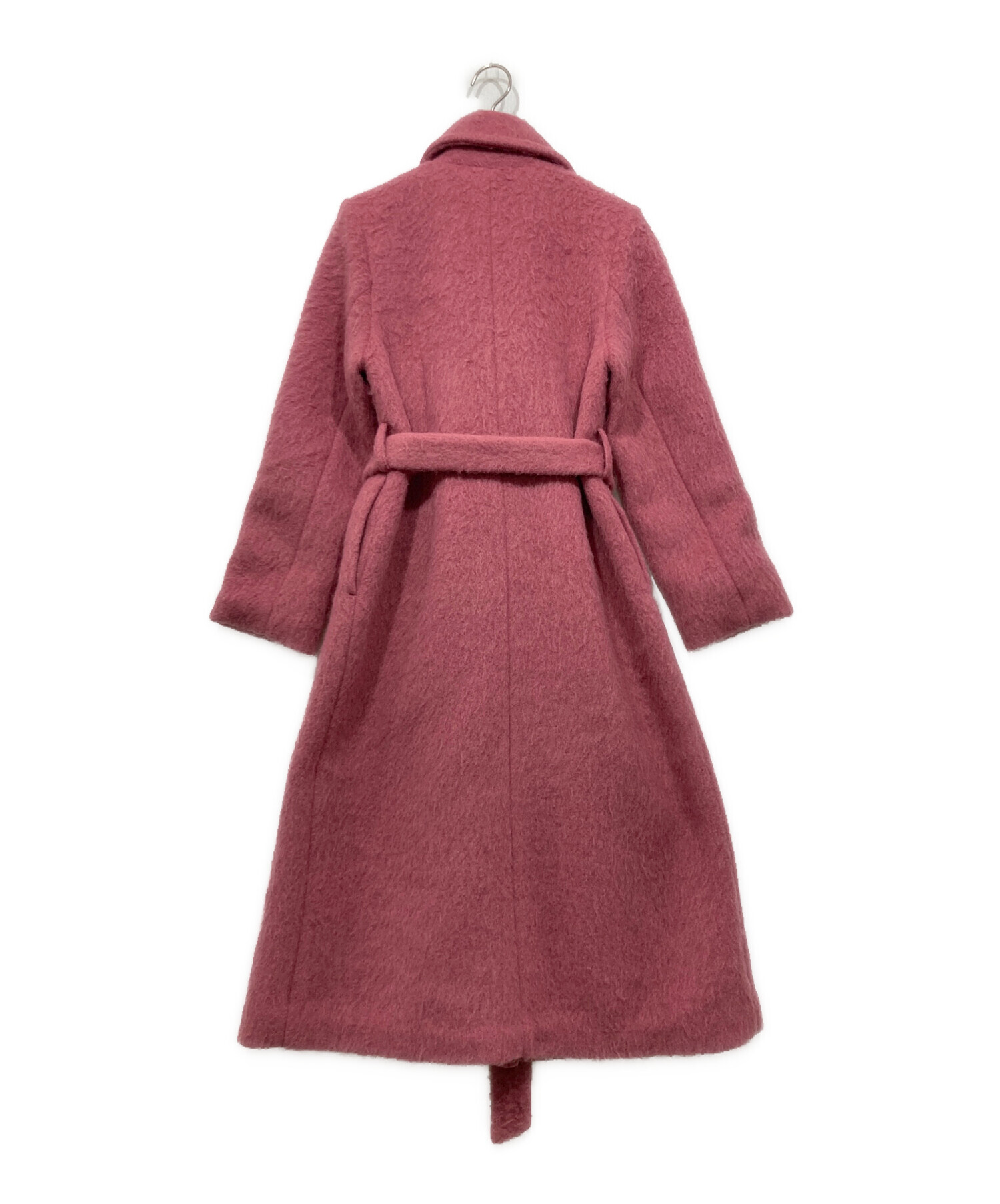 マーキュリーデュオ シャギーロングチェスターコート ピンク Sサイズ