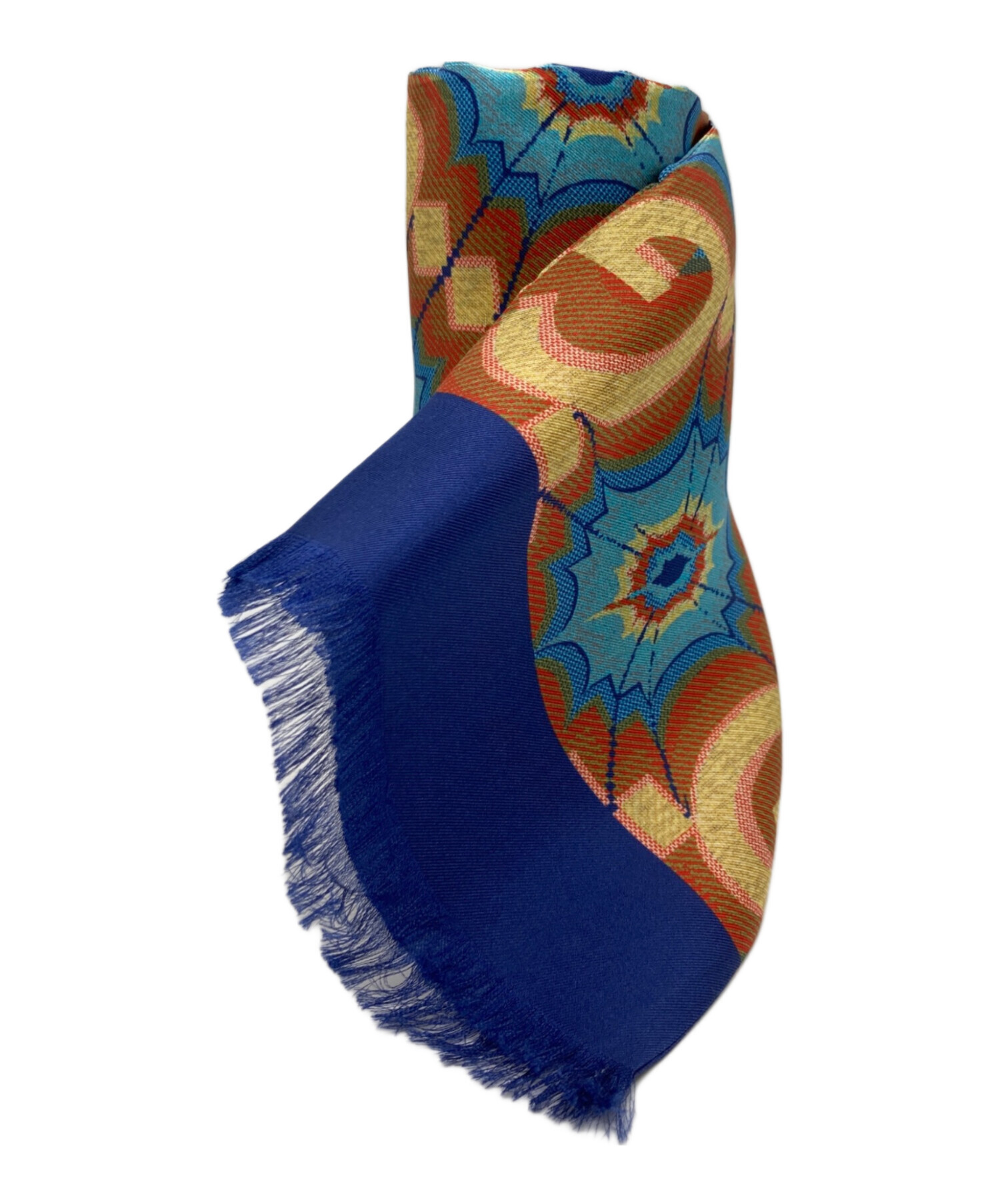中古・古着通販】GUCCI (グッチ) シルクスカーフ ネイビー｜ブランド