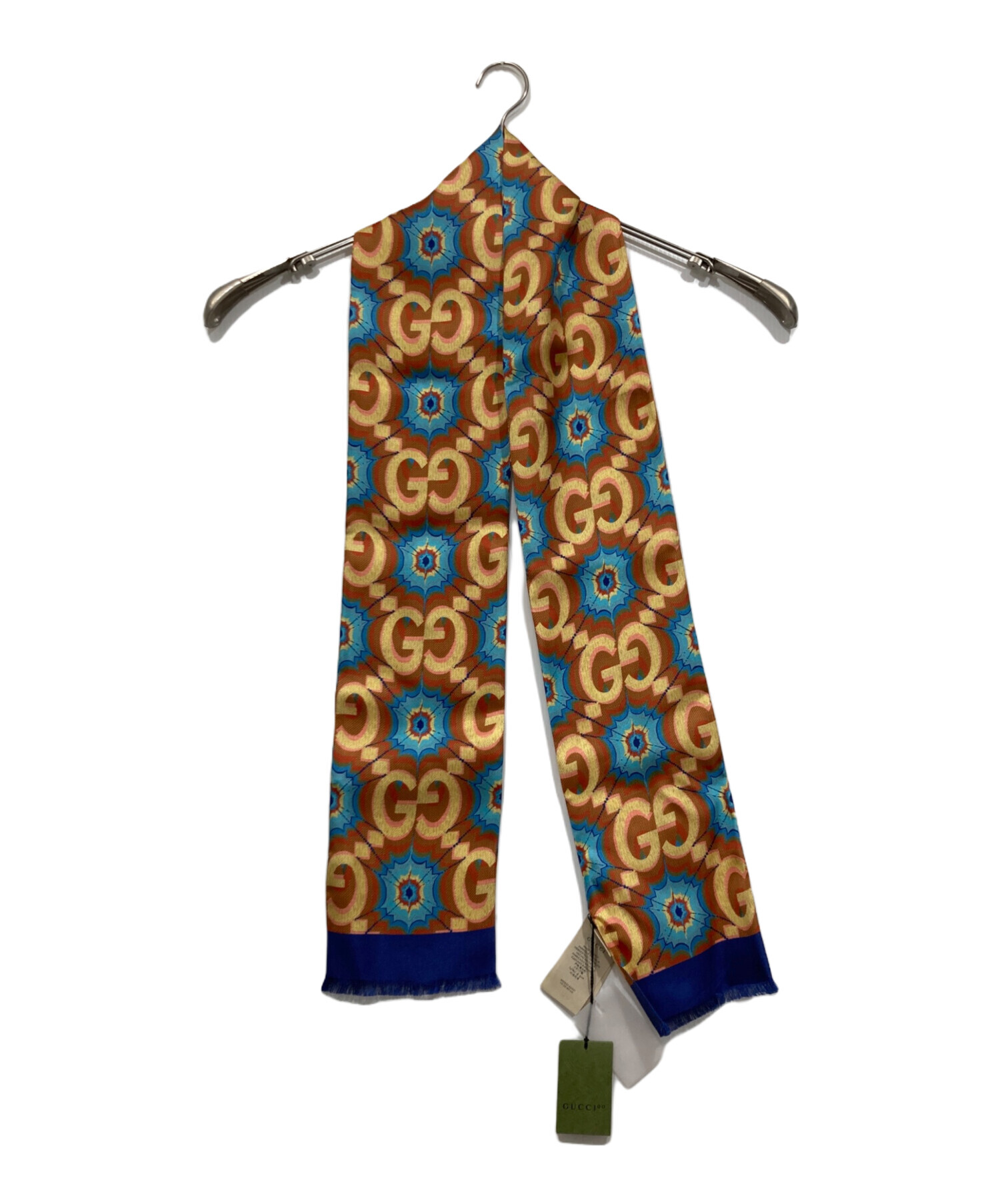 中古・古着通販】GUCCI (グッチ) シルクスカーフ ネイビー｜ブランド