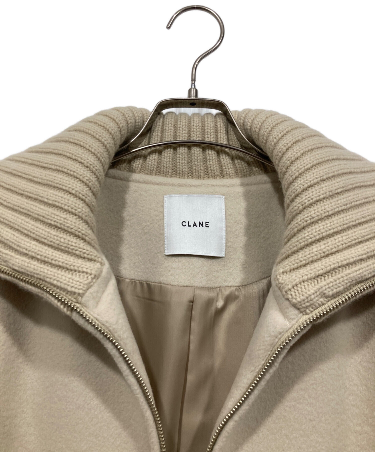 中古・古着通販】CLANE (クラネ) RIB COLLAR WOOL LONG COAT