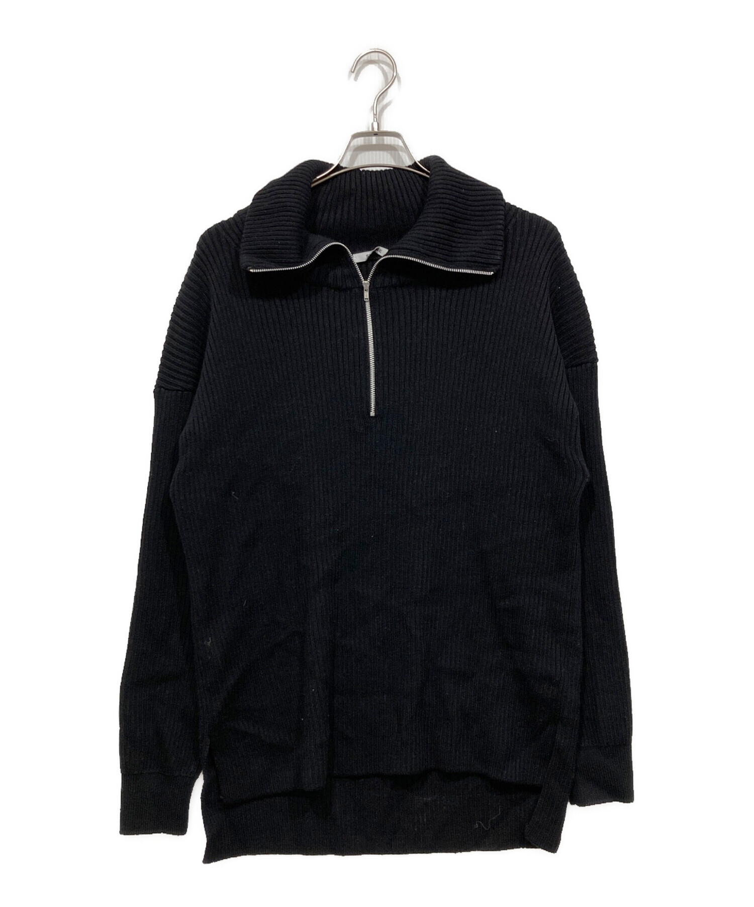 中古・古着通販】SLOANE (スローン) ハーフZIPリブニット ブラック
