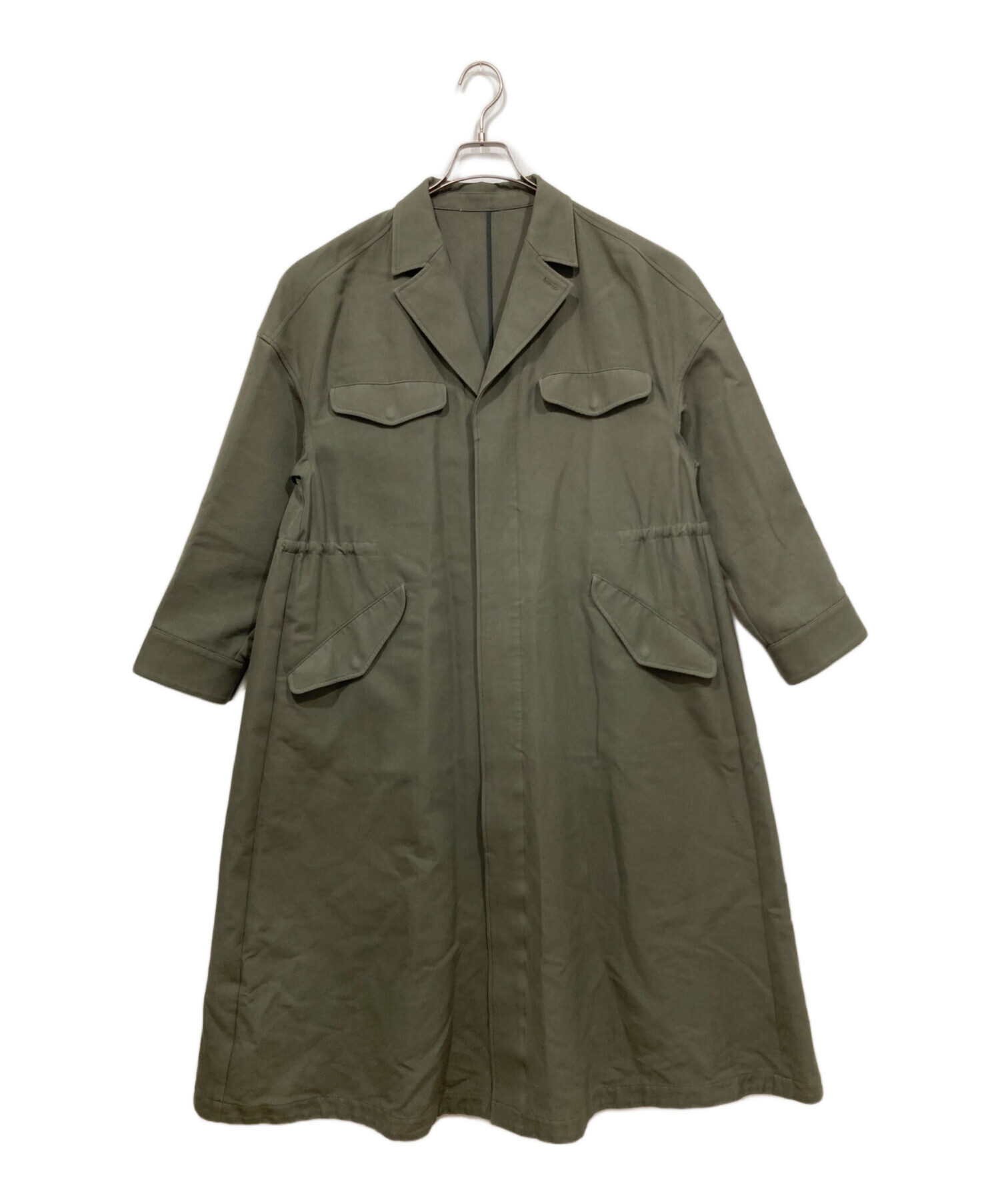 カオス Chaos ロングコート カーキ エクセレントコート ダークグリーン 中古・古着通販】Chaos (カオス) ミリタリーロングコート グリーン