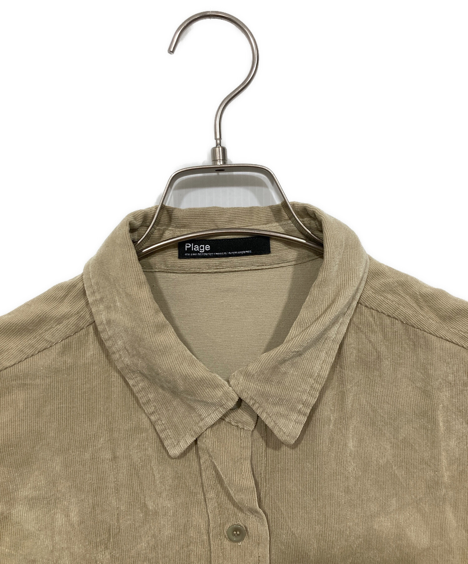 Plage プラージュ ブラウス M ベージュ 【古着】【中古】【送料無料】 中古・古着通販】Plage (プラージュ) Roll Up Cuffs シャツ ブラウン
