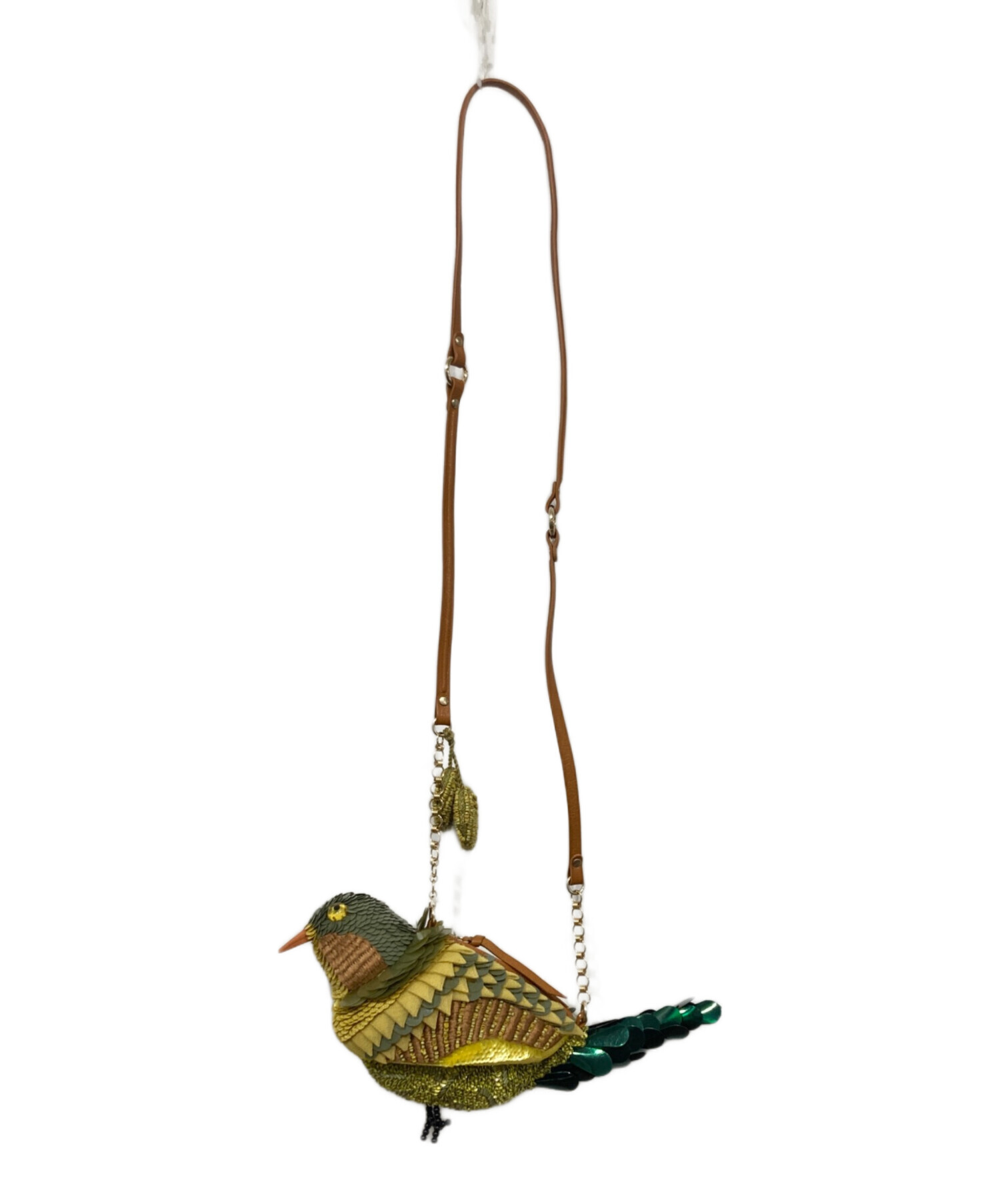 希少ジャマンプュエッシュショルダーバッグ鳥バードスパンコールアニマル