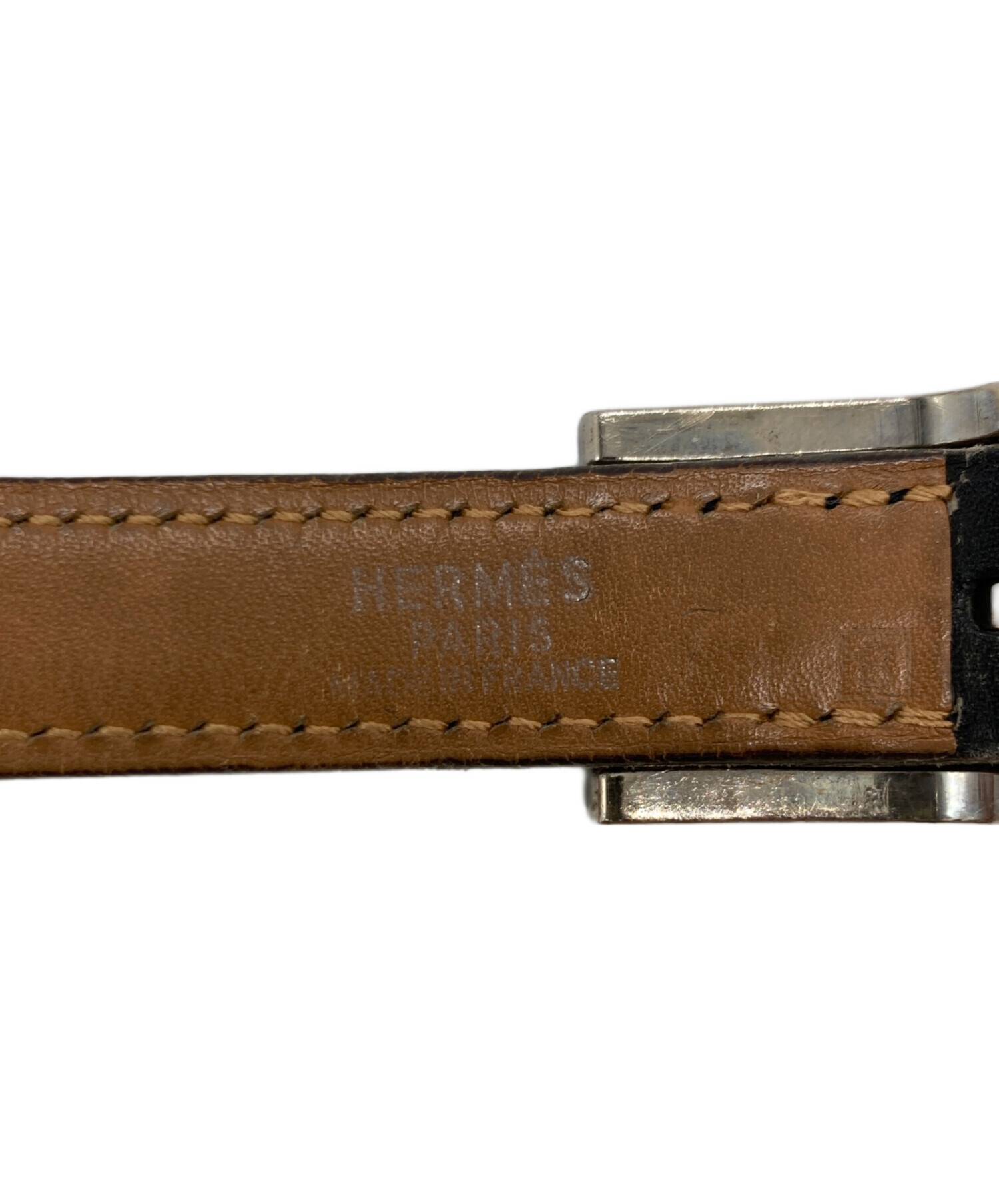 中古・古着通販】HERMES (エルメス) Hバックル細ベルト ブラック