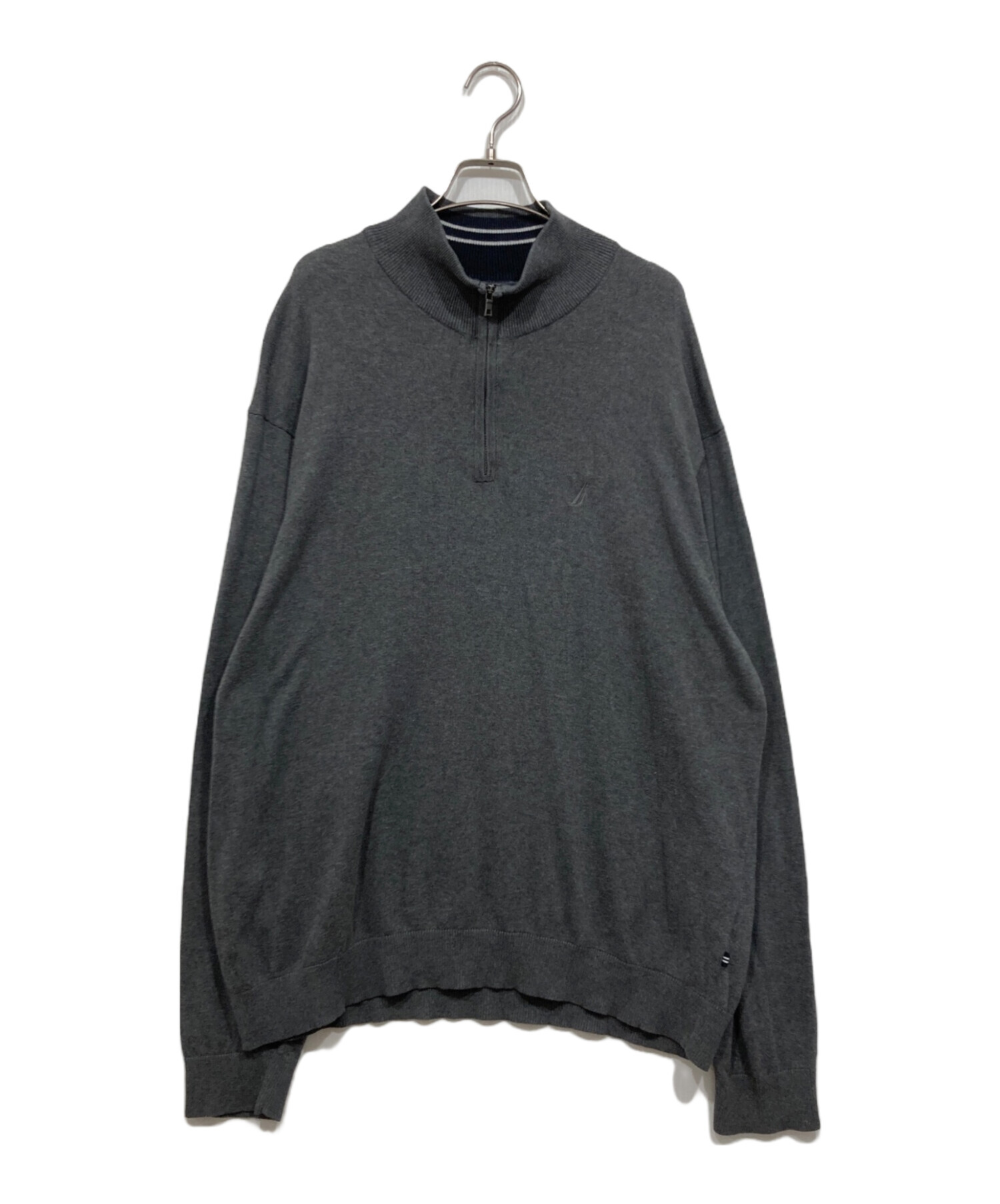 中古・古着通販】NAUTICA (ノーティカ) ハーフジップニット グレー 