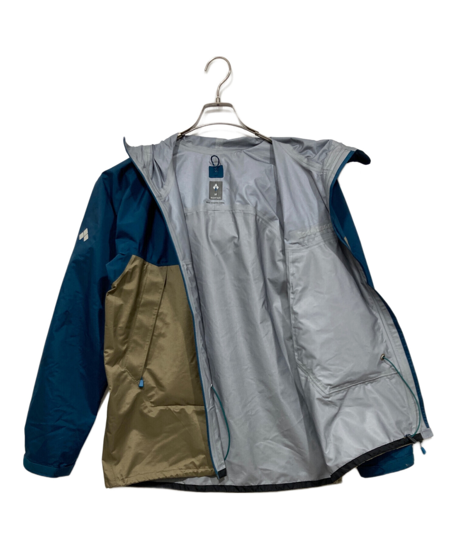 極美品 モンベル サンダーパス ナイロンジャケット ネイビー×ベージュ 中古・古着通販】mont-bell (モンベル) サンダーパス ジャケット
