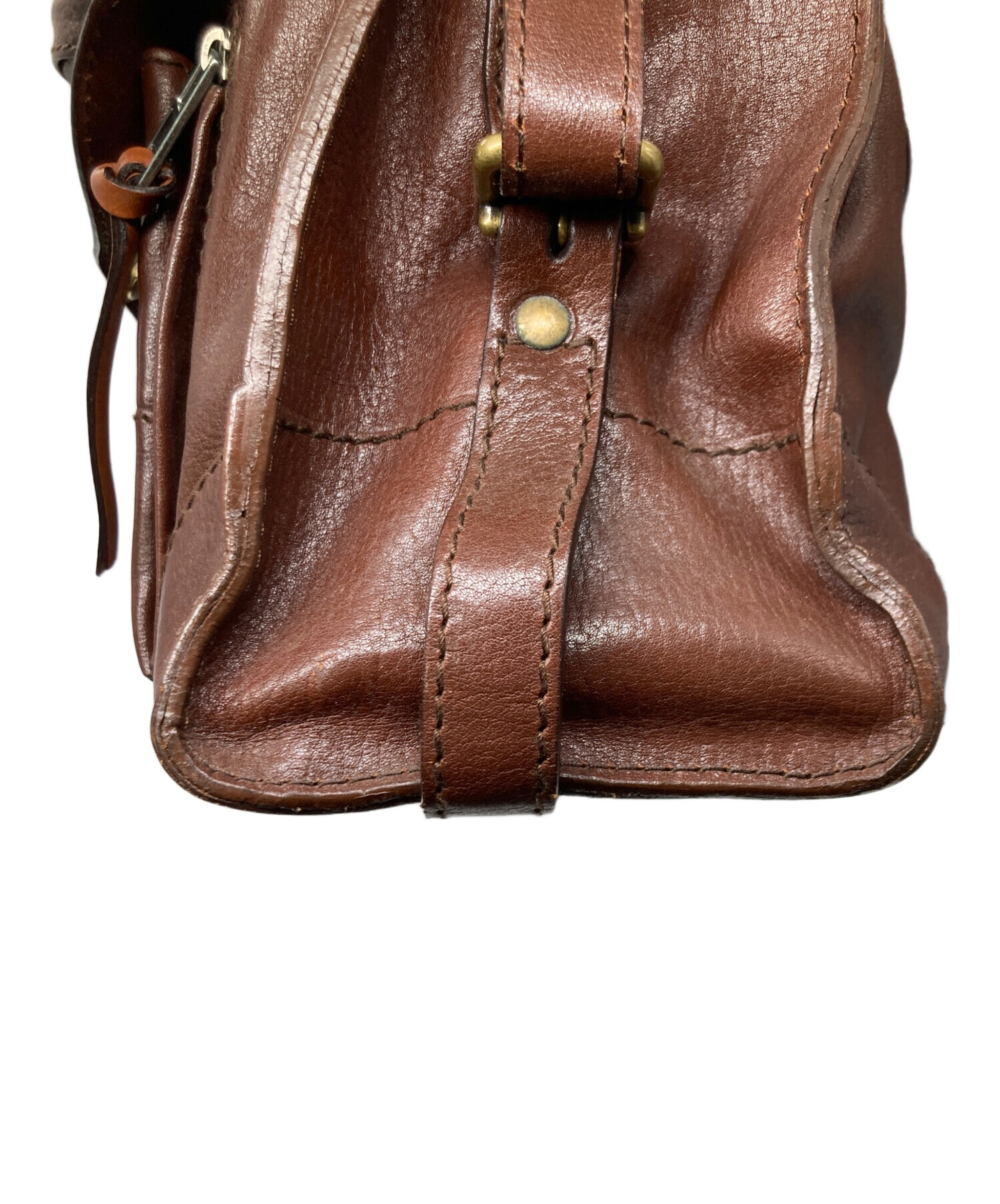 クロエ ナイル ハンドバッグ ブラウン レザー レディース Chloe 【中古】 中古・古着通販】Chloe (クロエ) エディターズバッグ ブラウン