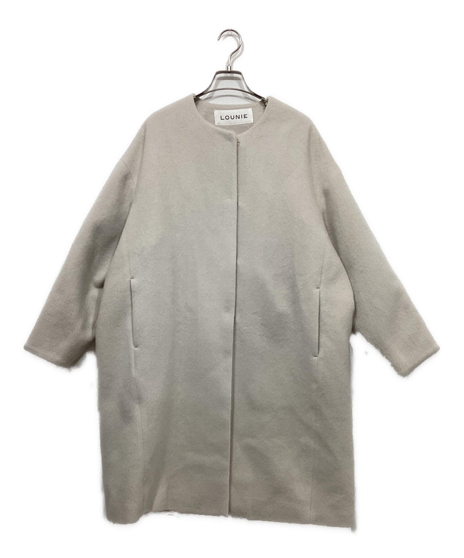 中古・古着通販】LOUNIE (ルーニー) ウールアルパカ混ノーカラーコート 