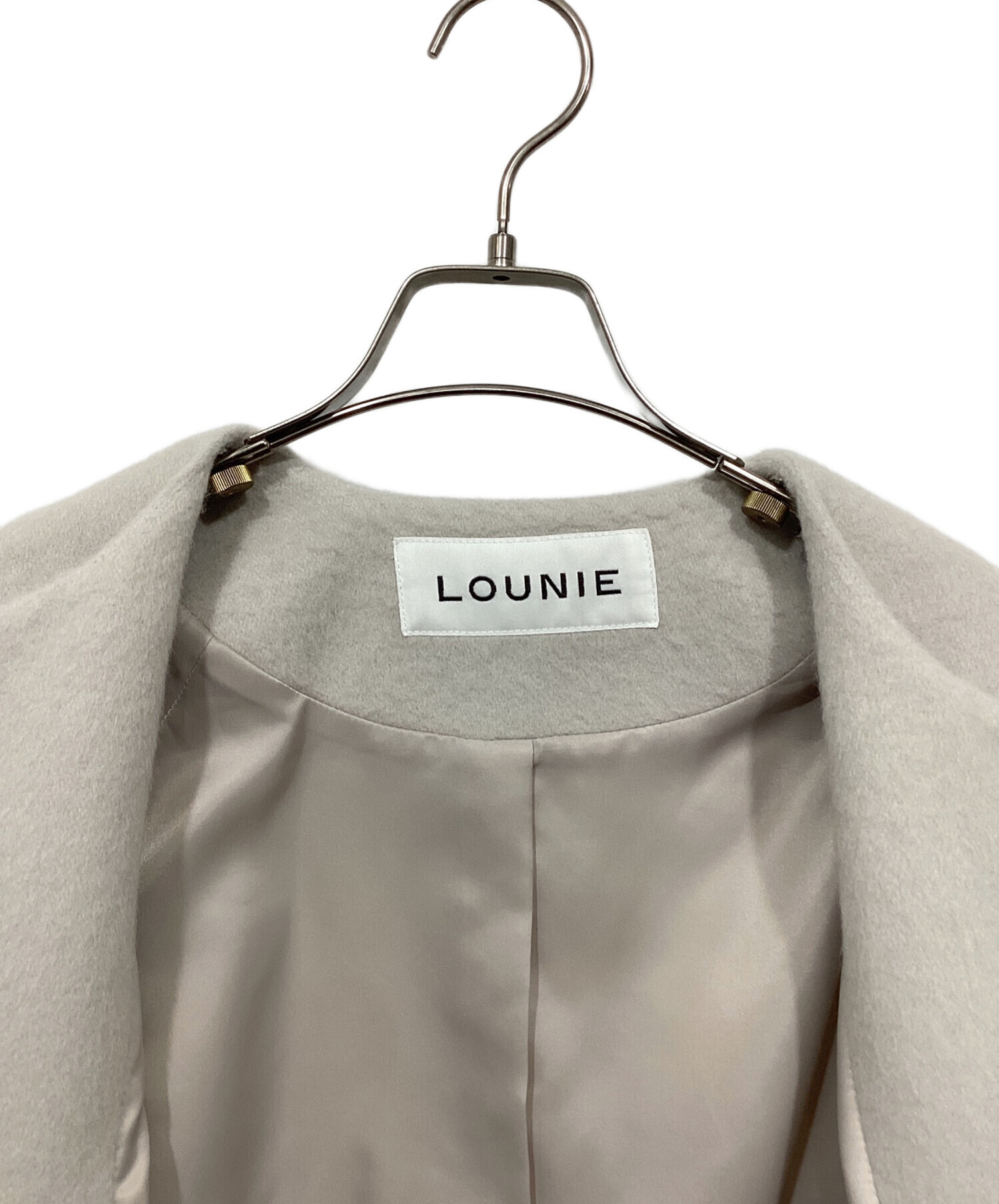 中古・古着通販】LOUNIE (ルーニー) ウールアルパカ混ノーカラーコート 