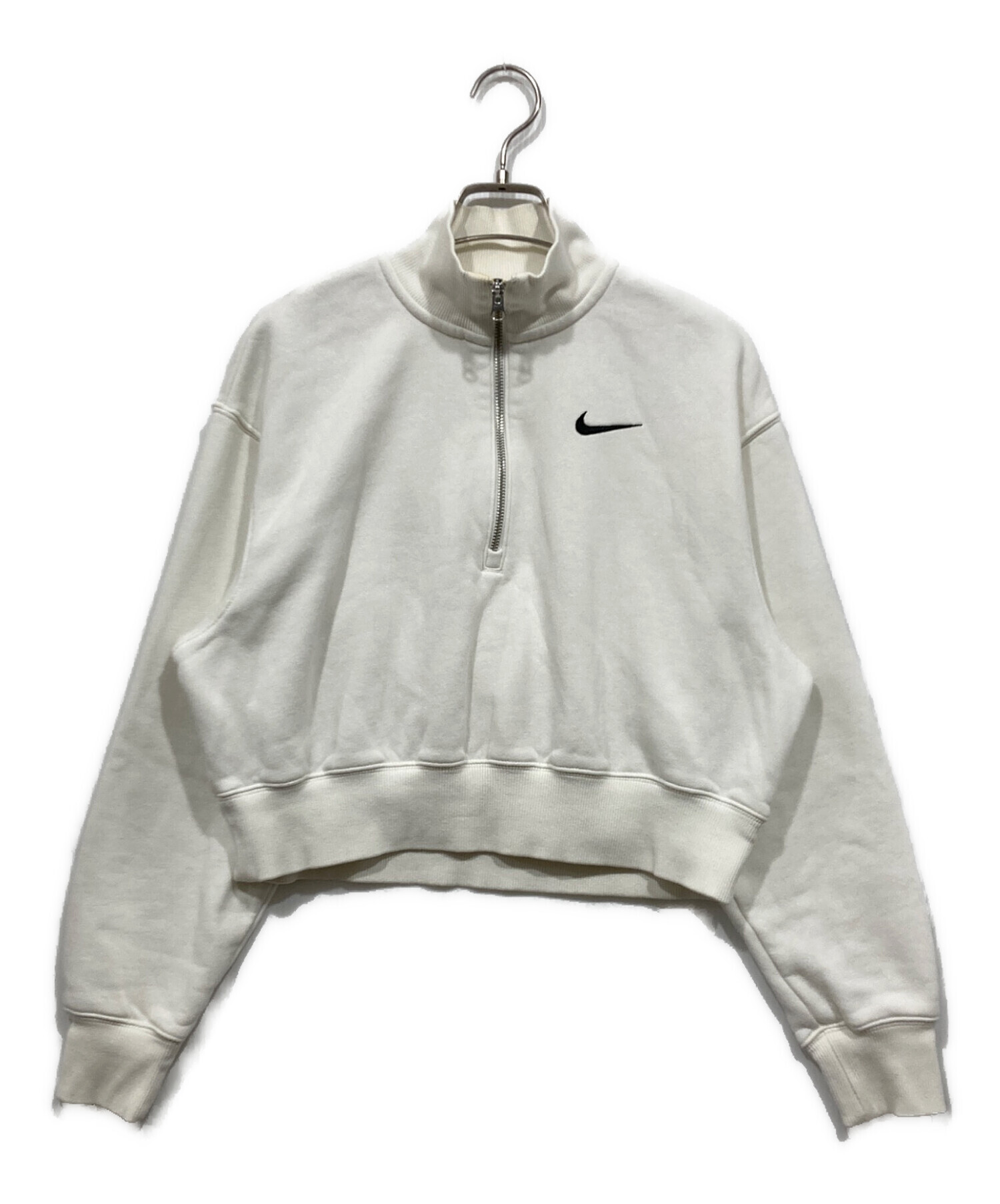 中古・古着通販】NIKE (ナイキ) ハーフジップスウェット ホワイト