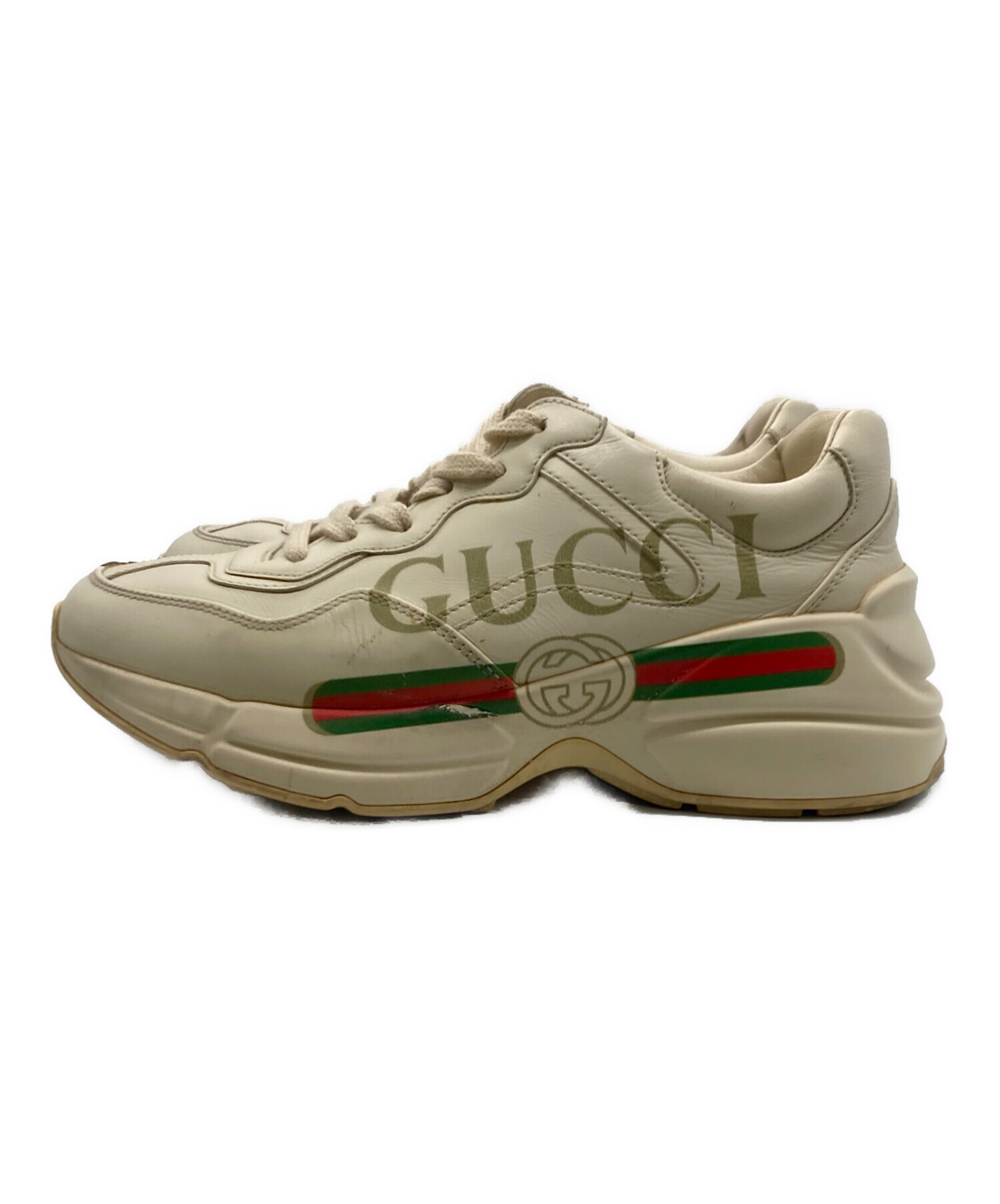 中古・古着通販】GUCCI (グッチ) ライトン ロゴ スニーカー ベージュ