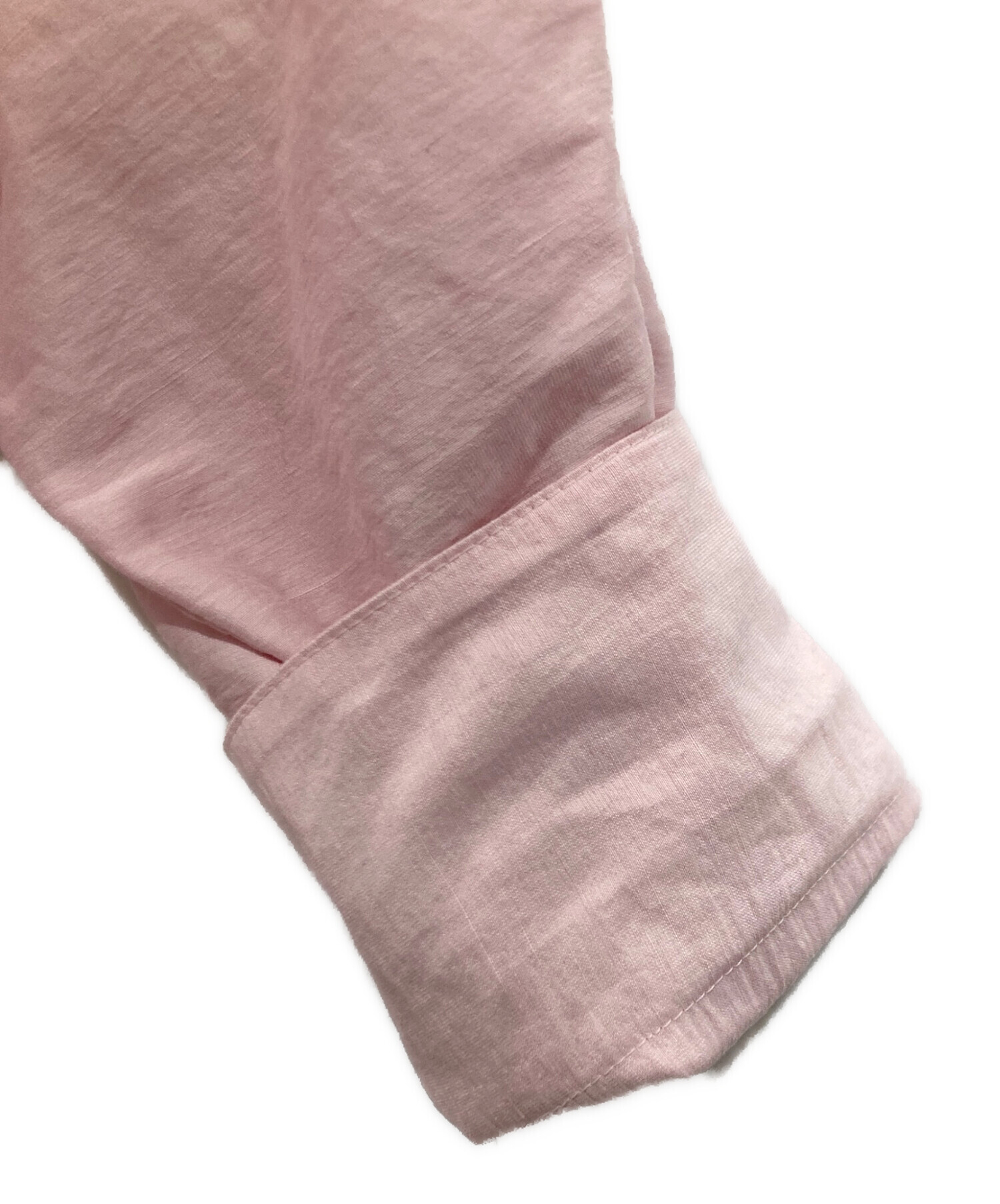 美品 プルミエアロンディスモン 1er バンドカラー 長袖シャツ ピンクベージュ 1er Arrondissement - 美品 プルミエアロンディスモン 1er バンド