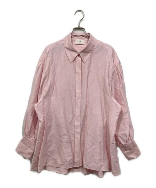 美品 プルミエアロンディスモン 1er バンドカラー 長袖シャツ ピンクベージュ 1er Arrondissement - 美品 プルミエアロンディスモン 1er バンド