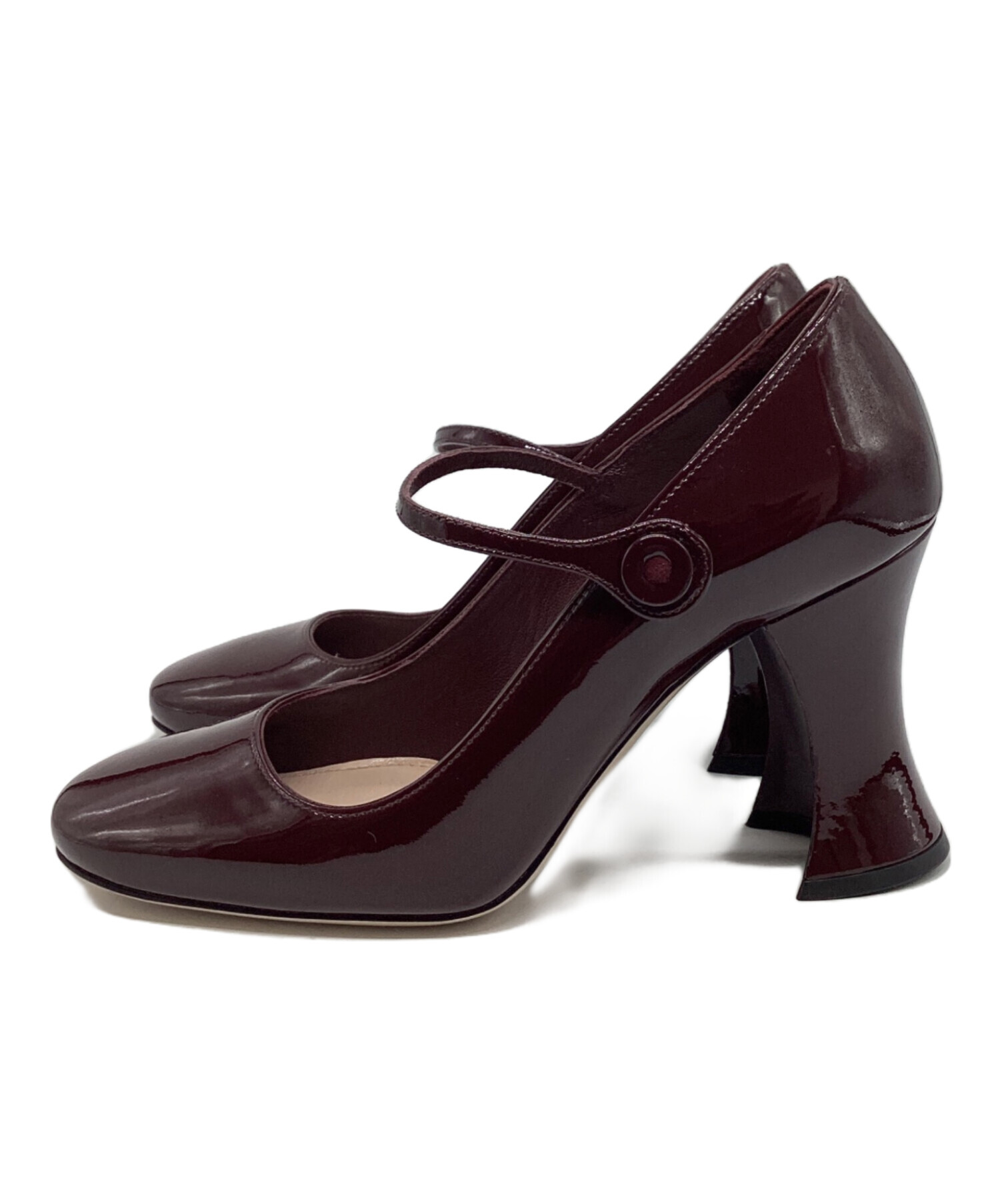 美品✨MIU MIU ミュウミュウ エナメル ストラップ ハイヒール 中古・古着通販】MIU MIU (ミュウミュウ) エナメルストラップパンプス