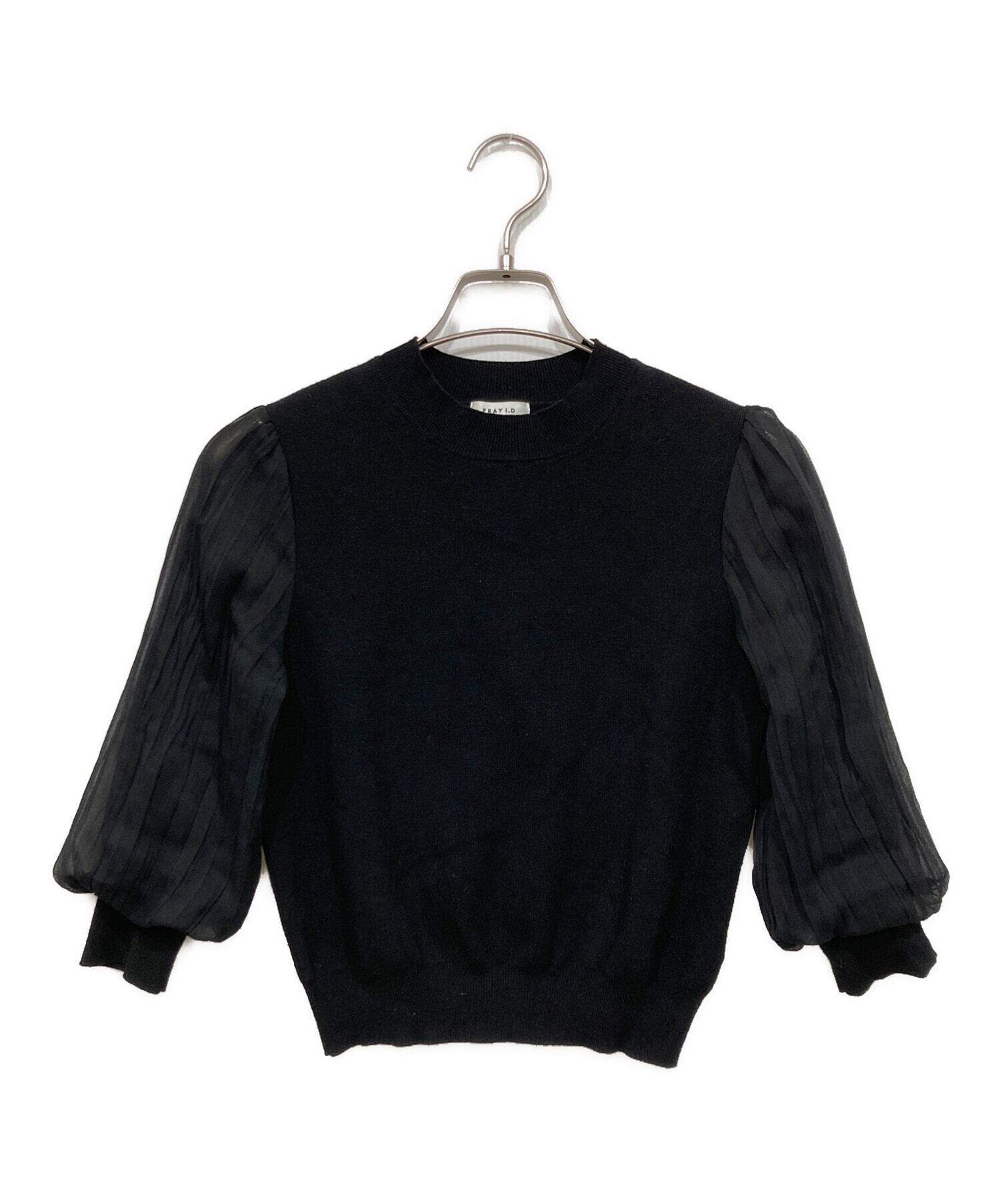 FRAY I.D - ニット♡シフォン 中古・古着通販】FRAY ID (フレイ アイディー) シフォンスリーブニット