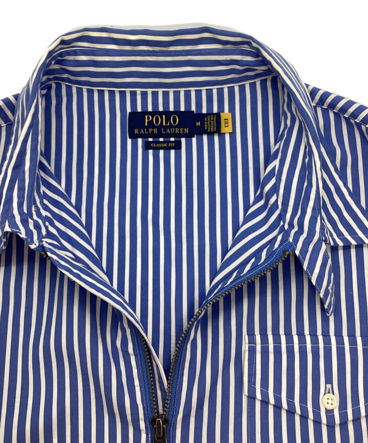 Ralph Lauren ネイビー ジップアップジャケットS 裏ピンクストライプ Ralph Lauren ネイビー ジップアップジャケットS 裏ピンクストライプ