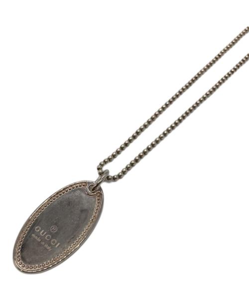 中古・古着通販】GUCCI (グッチ) オーバル ロゴプレートネックレス