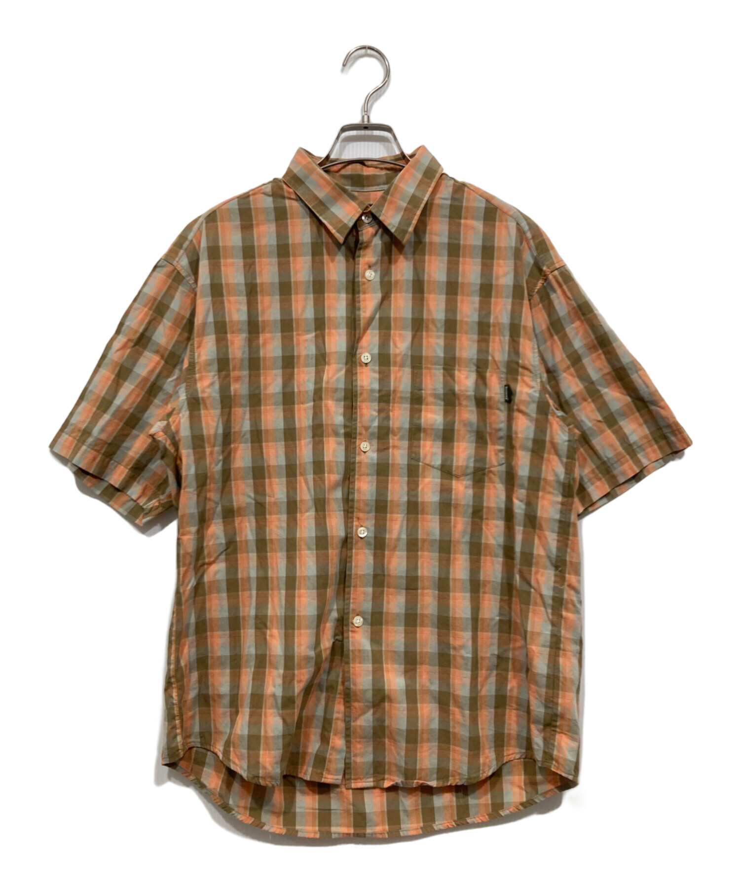 Stussy 半袖チェックシャツ Mサイズ 中古・古着通販】stussy (ステューシー) チェックシャツ ブラウン