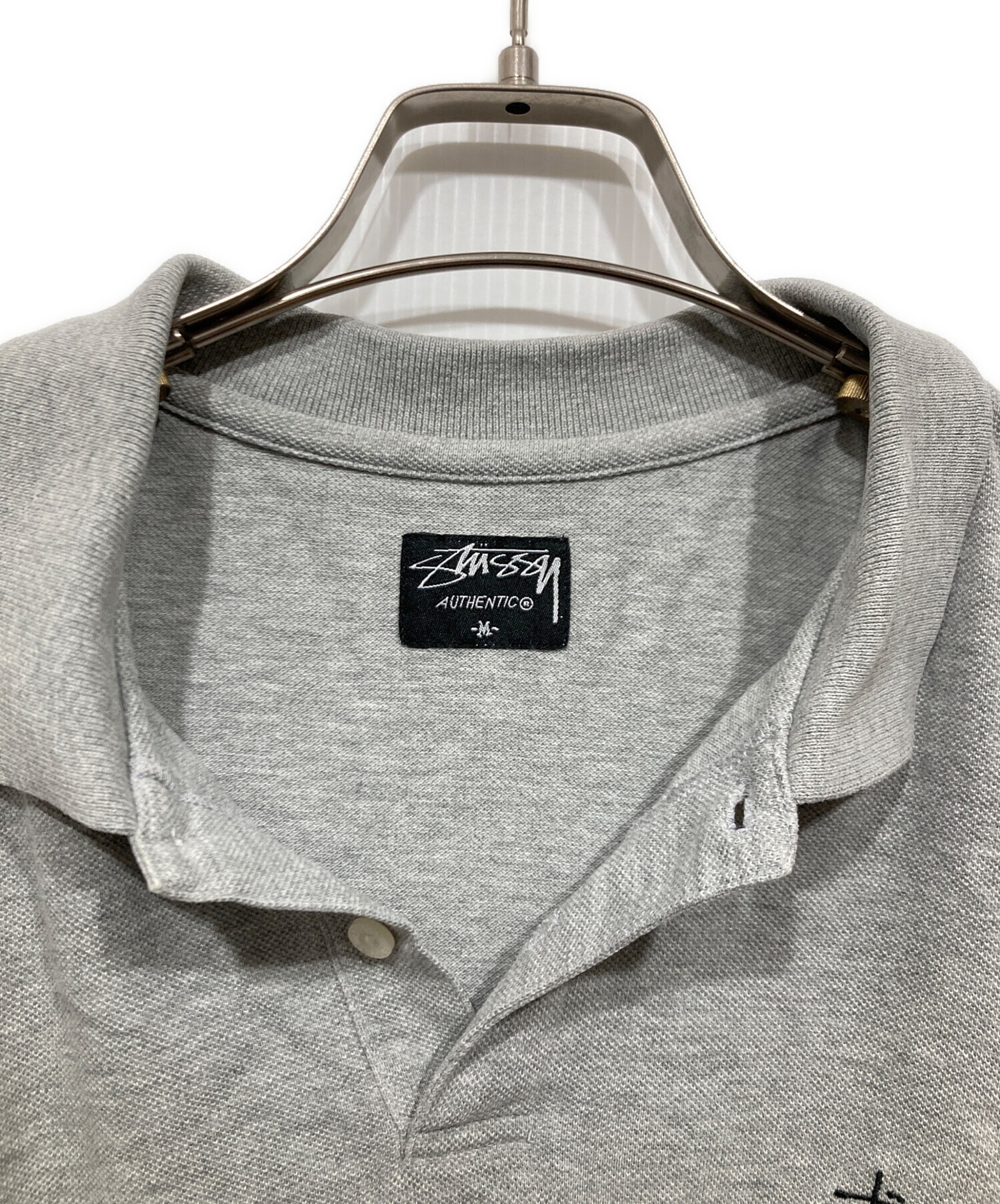 中古・古着通販】stussy (ステューシー) 半袖ポロシャツ グレー サイズ 