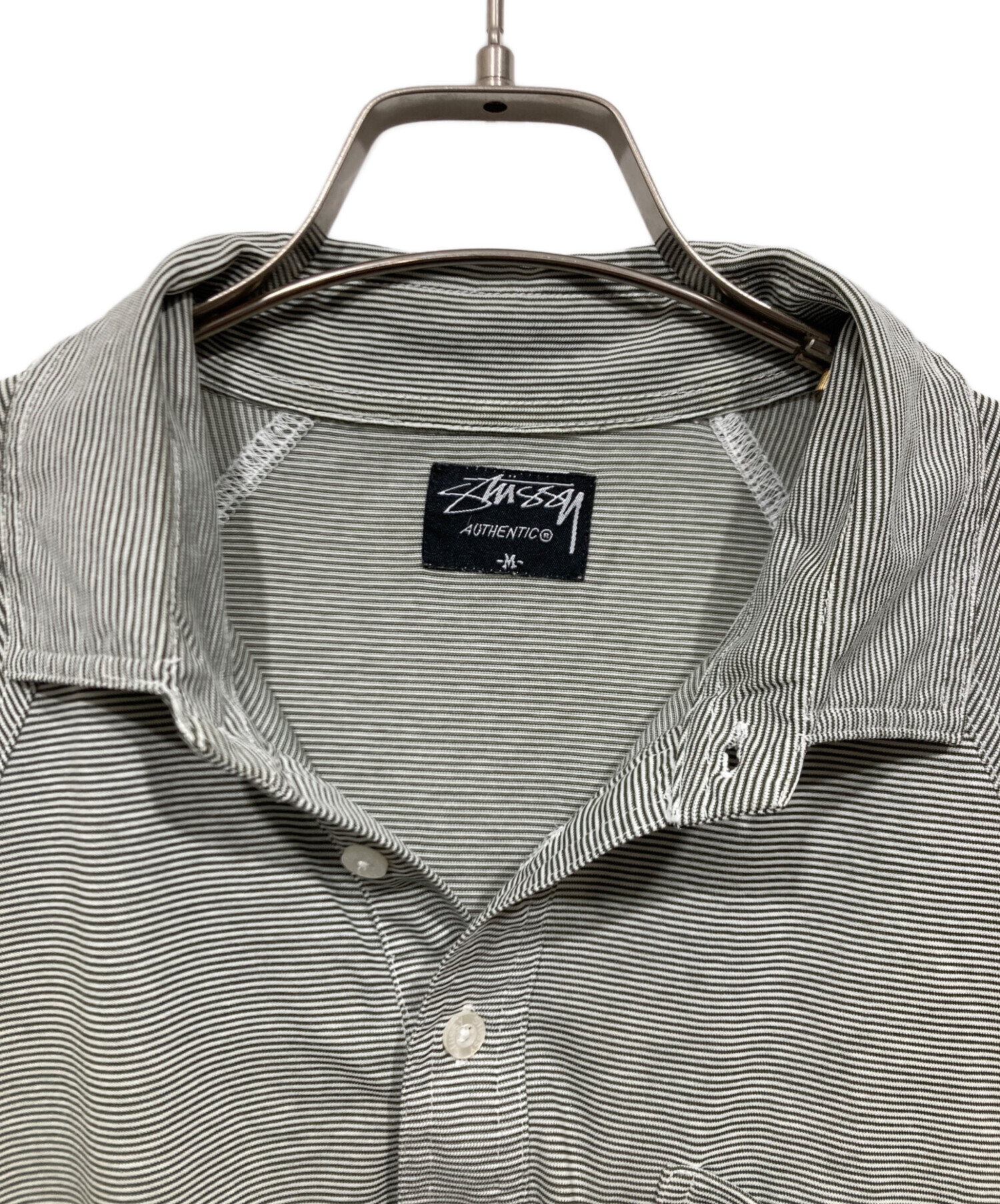 中古・古着通販】stussy (ステューシー) 半袖ポロシャツ グレー サイズ 