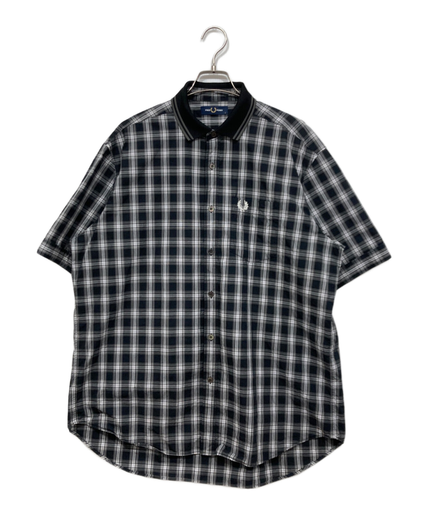 中古・古着通販】FRED PERRY (フレッドペリー) 半袖シャツ ブラック 
