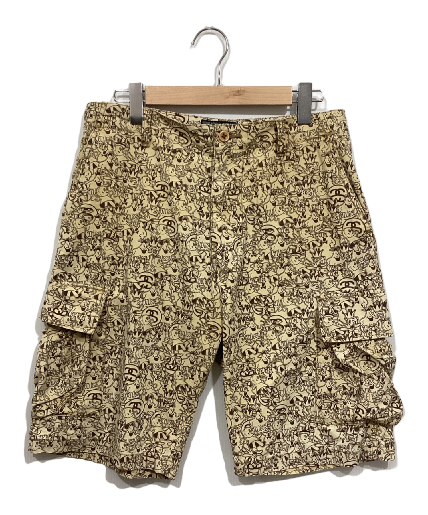 激レア　stussy 80's復刻スカル総柄　ショートパンツ 中古・古着通販】stussy (ステューシー) カーゴショートパンツ