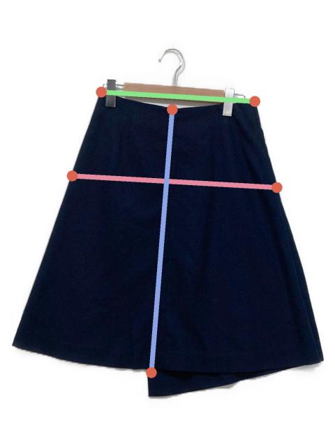 中古・古着通販】SATOKA (サトカ) ラッフ調スカート ネイビー サイズ:2