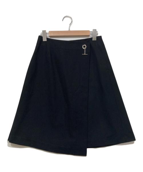 【新品未着用】SATOKA kate スカート ブラック 中古・古着通販】SATOKA (サトカ) ラップ調スカート ブラック サイズ:2