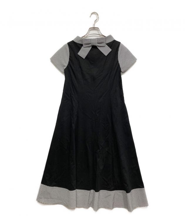 M’S GRACY / 半袖ワンピース/38/コットン/BLK/ギンガムCK/FS-411325 中古・古着通販】M'S GRACY (エムズグレイシー) ギンガムキリカエ