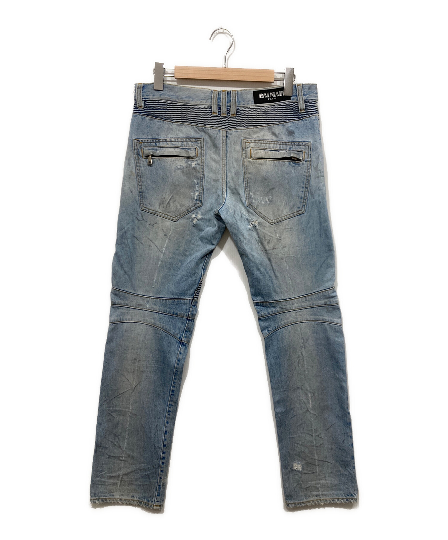 中古・古着通販】BALMAIN (バルマン) バイカーデニムパンツ ブルー