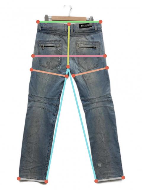 中古・古着通販】BALMAIN (バルマン) バイカーデニムパンツ ブルー