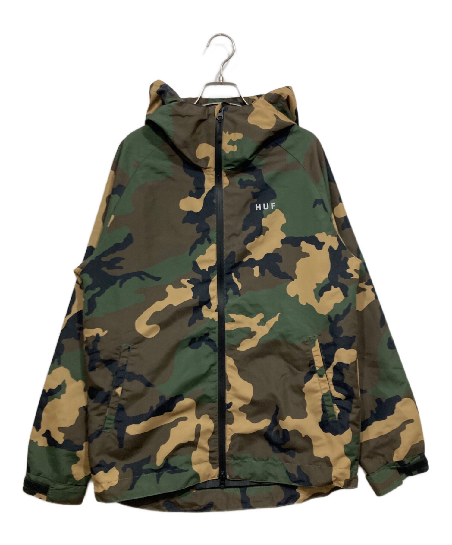 中古・古着通販】HUF (ハフ) カモフラジャケット グリーン×ベージュ 