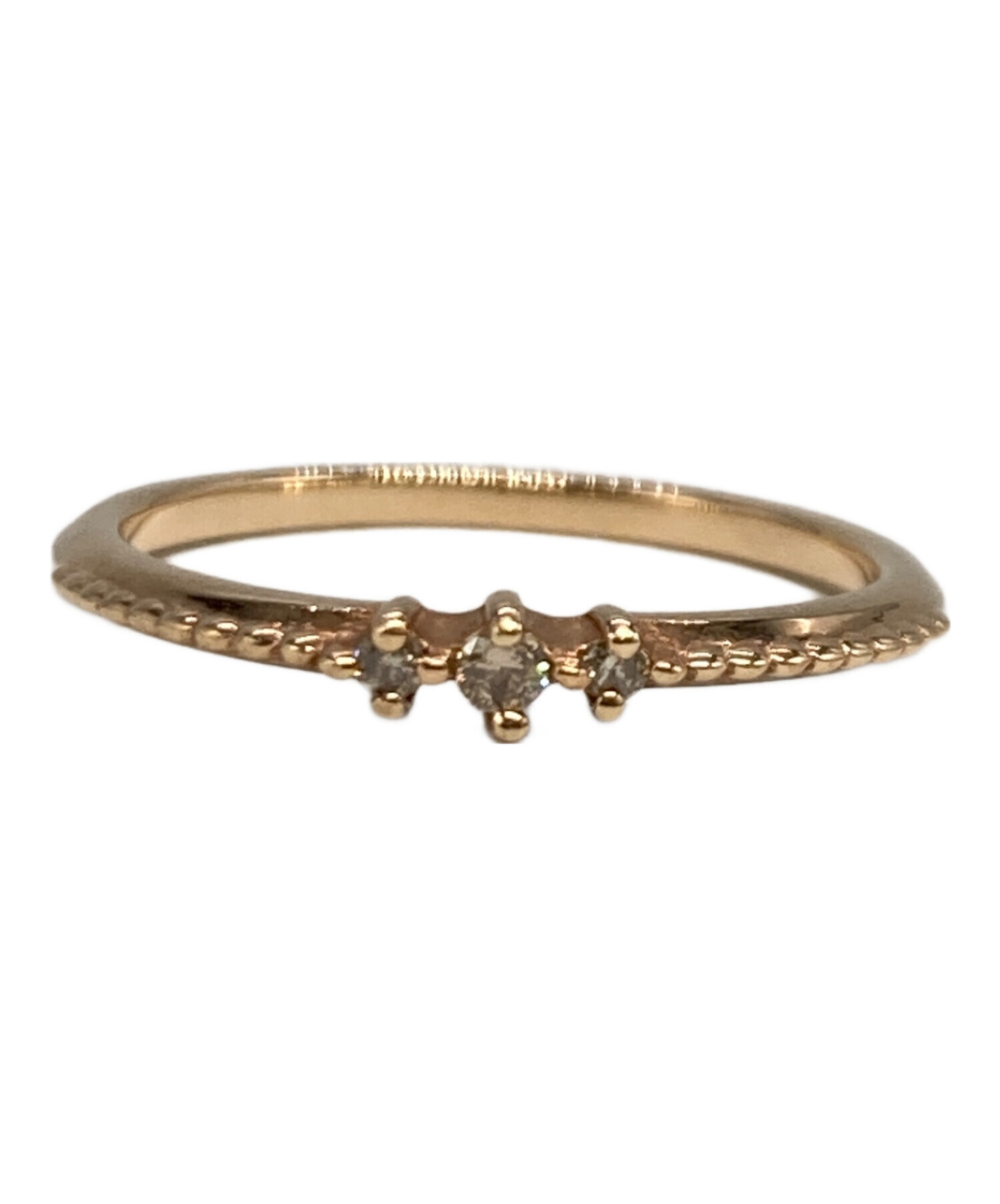 eteピンキーリング ete K10 YG ウェーブ ドローイング ピンキー リング