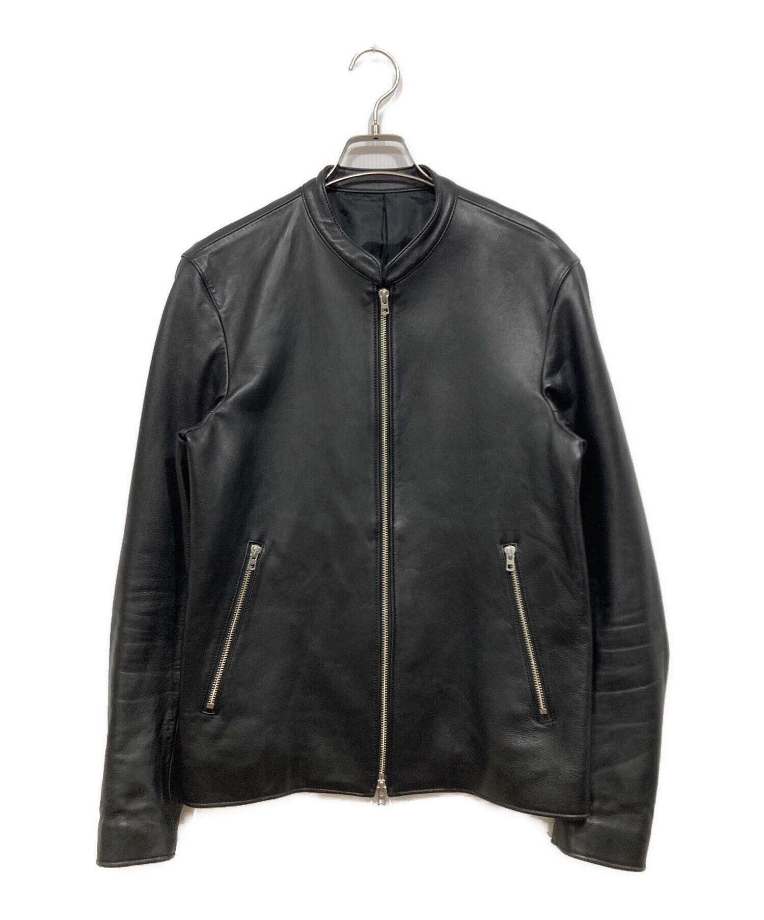 新品タグ LIDnM リドム シングルライダースジャケット 羊革 ブラック L 中古・古着通販】LIDnM (リドム) シングルライダースジャケット