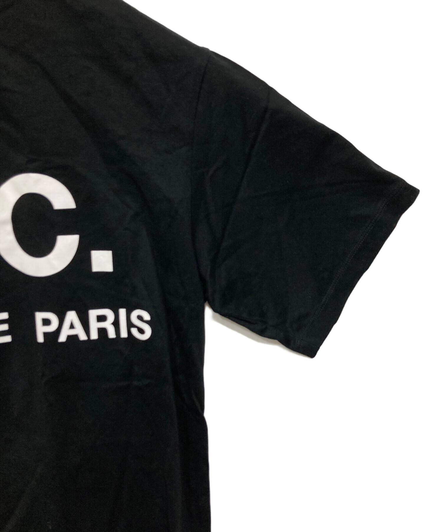 中古・古着通販】A.P.C. (アーペーセー) ロゴプリントTシャツ ブラック 