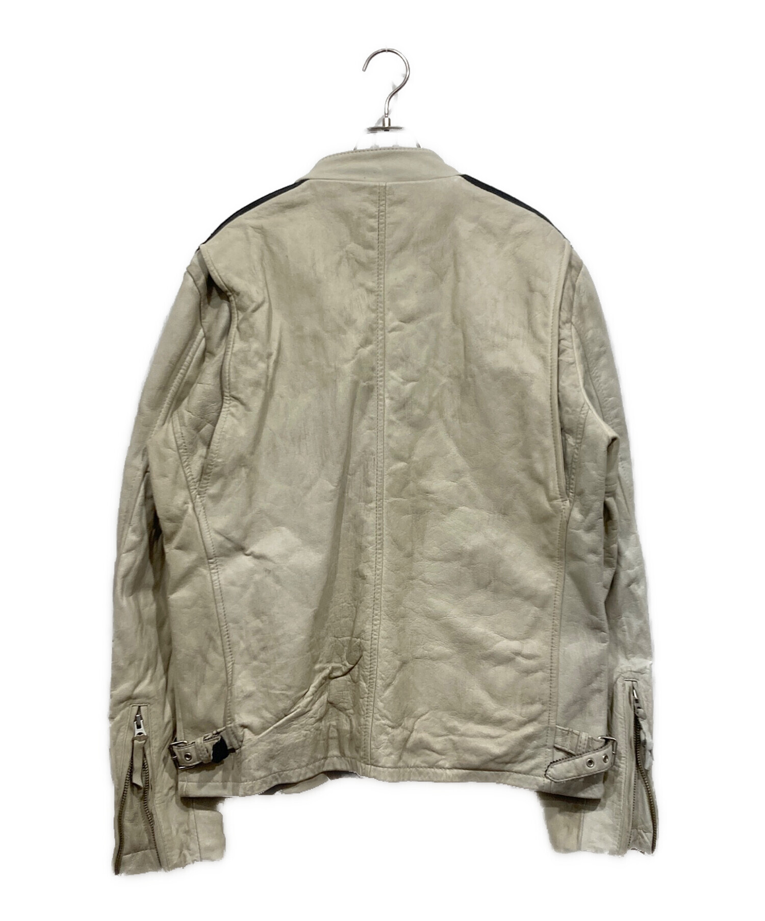 中古・古着通販】Schott (ショット) レザージャケット ホワイト サイズ 