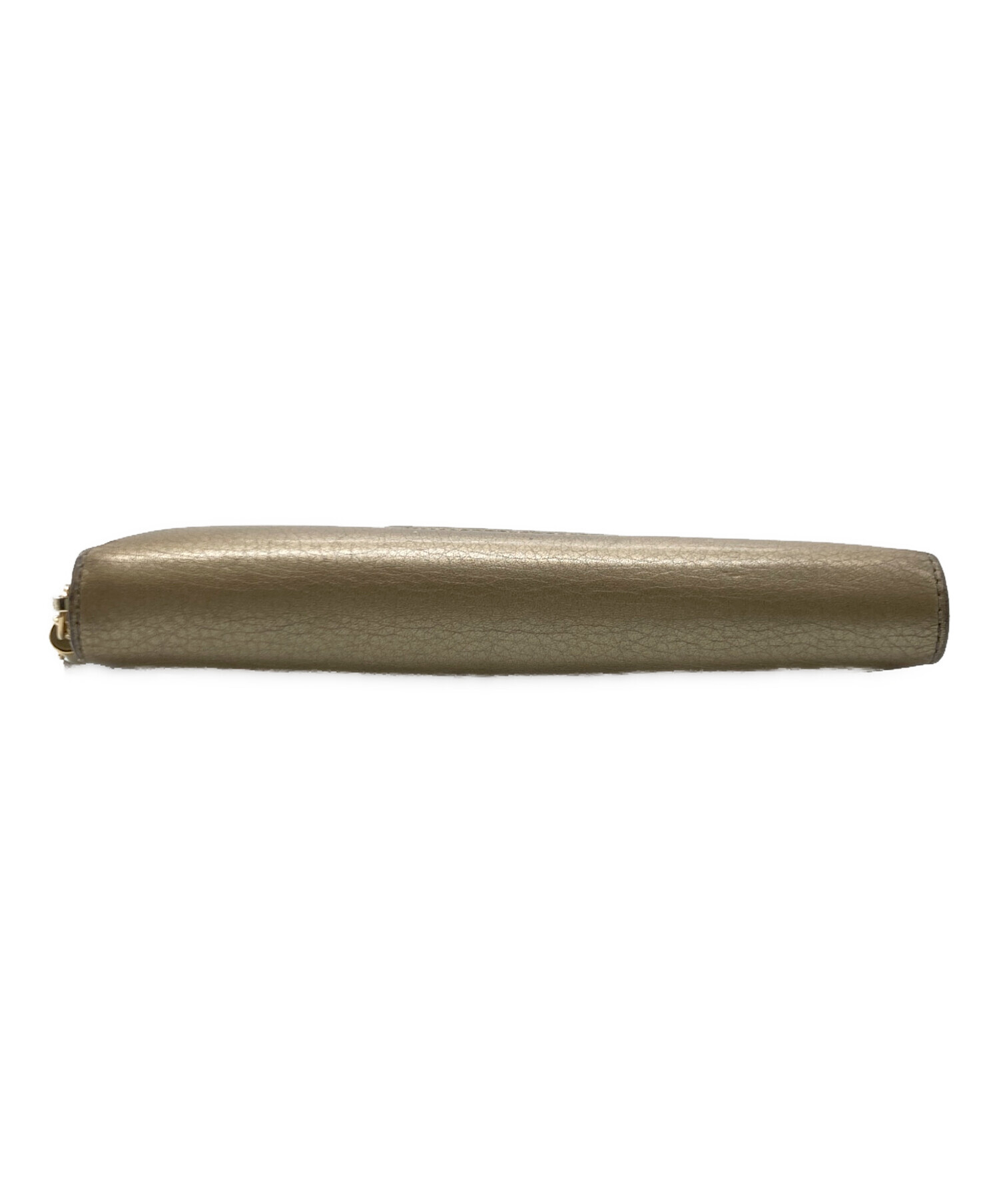 【美品】GUCCI 長財布　フラップ　インターロッキング　ゴールド 美品】GUCCI 長財布 フラップ インターロッキング ゴールド