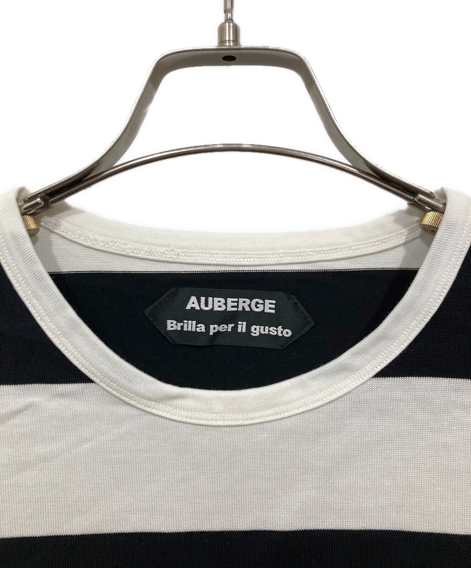 未使用品　AUBERGE オーベルジュ　ボーダーカットソー 中古・古着通販】AUBERGE (オーベルジュ) ボーダーカットソー ホワイト