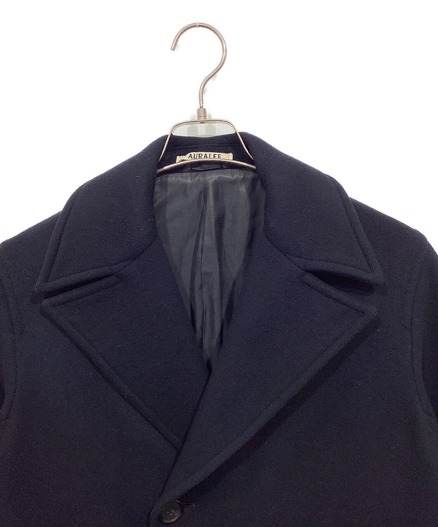AURALEE MeltonCoat ネイビー 中古・古着通販】AURALEE (オーラリー) BEAVER MELTON LONG P-COAT