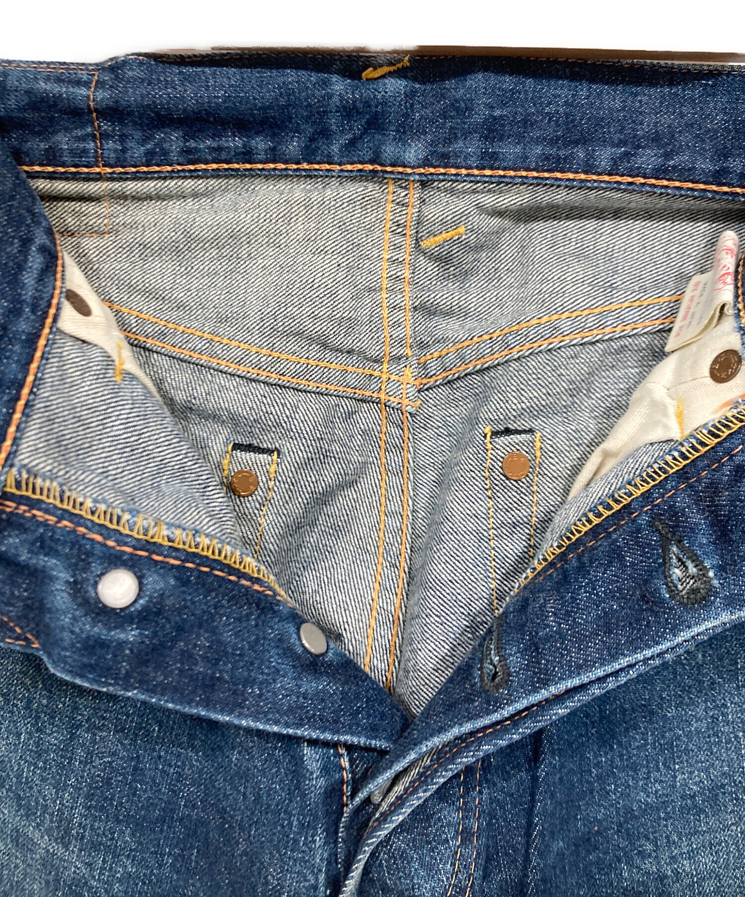 中古・古着通販】EVISU (エヴィス) カモメペイントデニムパンツ ブルー