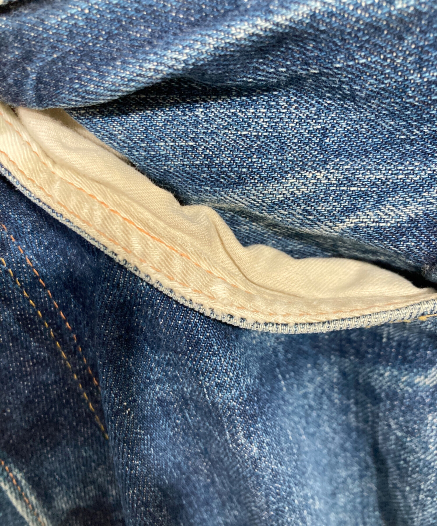 中古・古着通販】EVISU (エヴィス) カモメペイントデニムパンツ ブルー