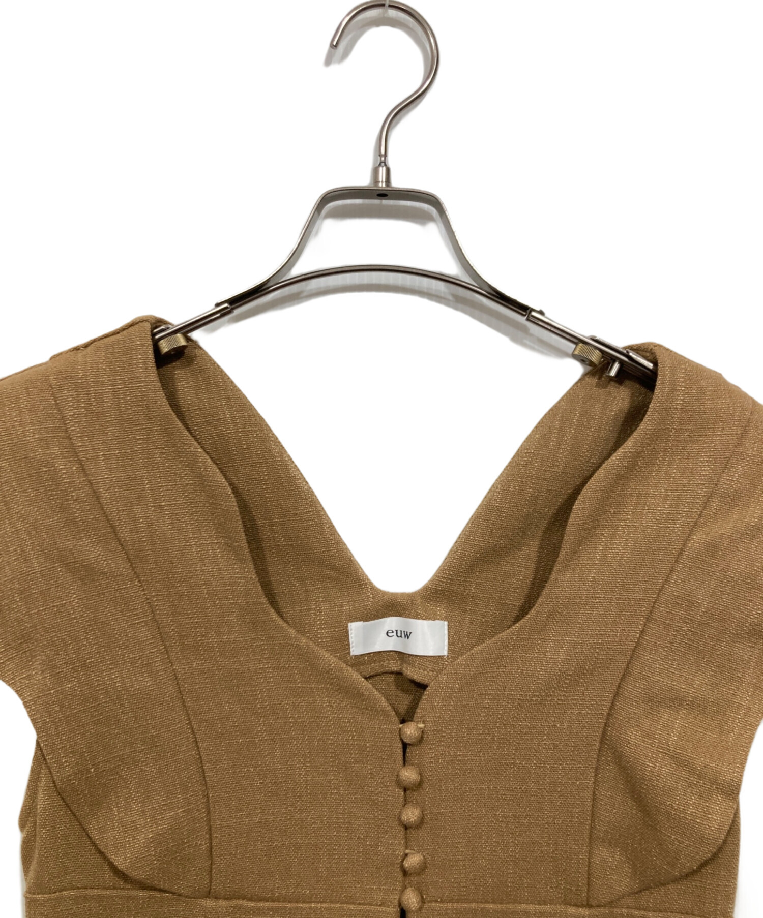 トップス euw nuance collar gilet / brown. 中古・古着通販】euw (イユー) nuance collar gilet/ニュアンスカラー