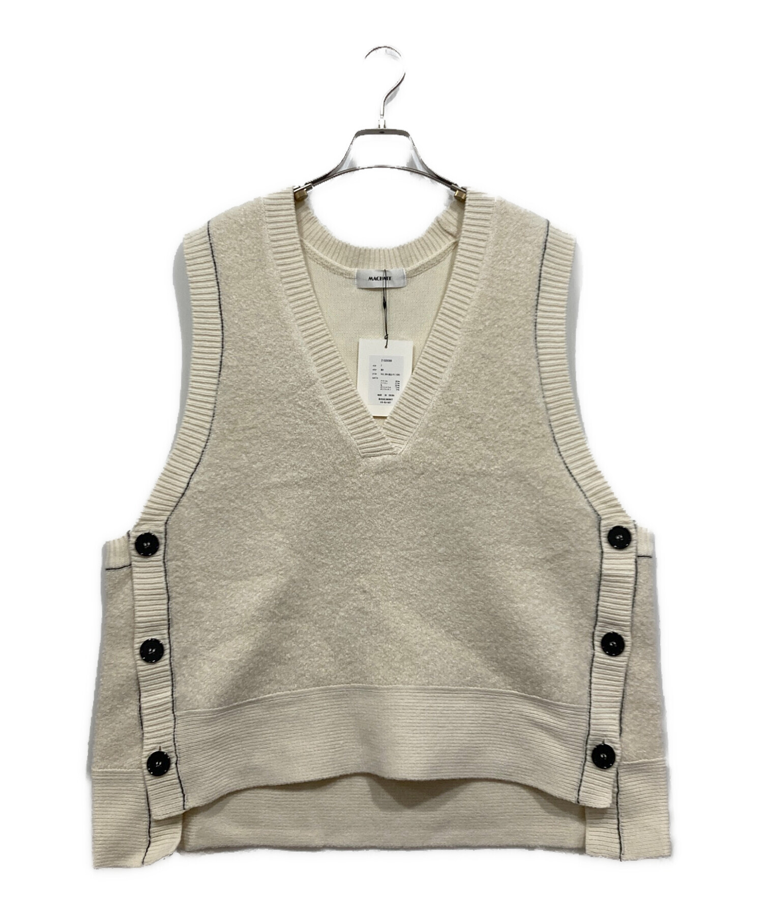 【極美品】MACHATT サイドボタンニットベスト 中古・古着通販】machatt (マチャット) サイドボタンニットベスト